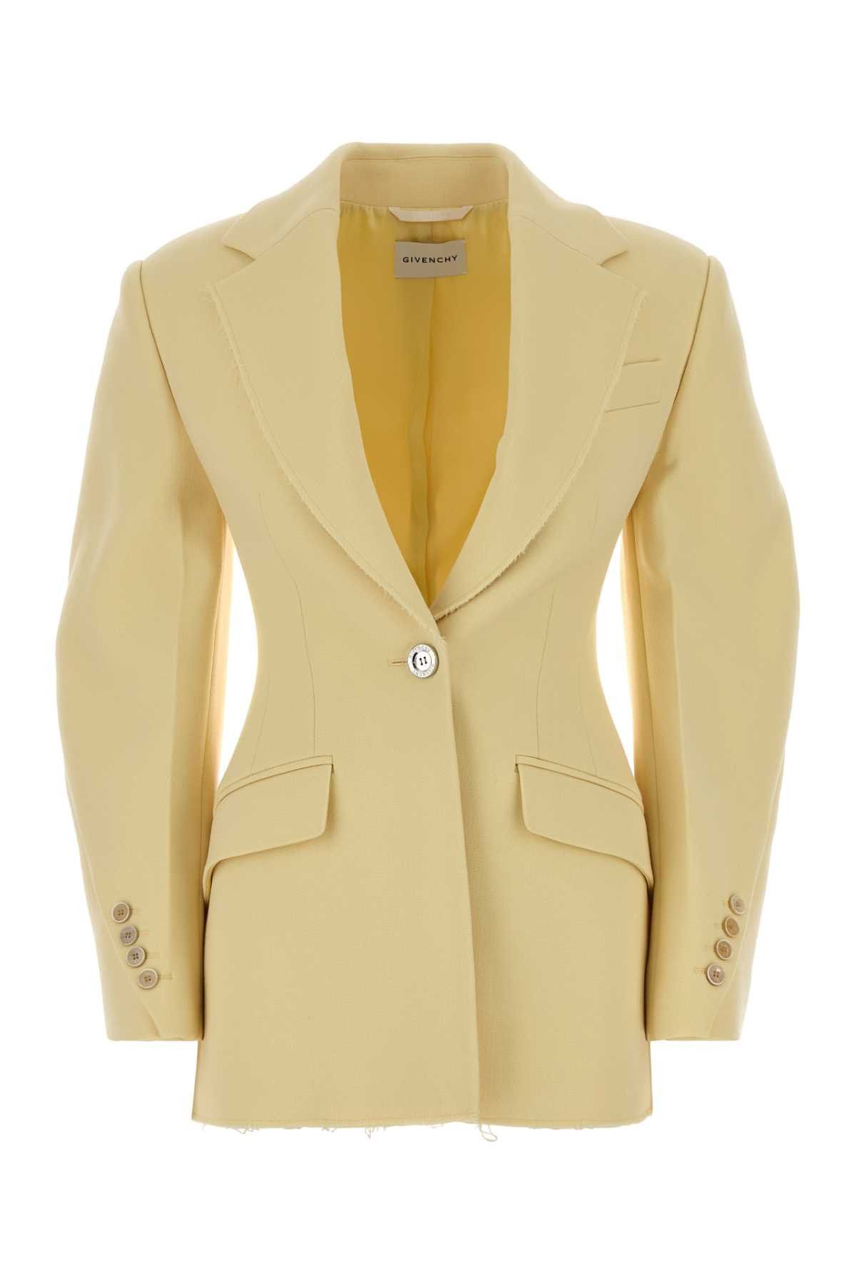 Givenchy Pastel Yellow Crepe Blazer Size S / US 4 / IT 40 - 1 Thumbnail