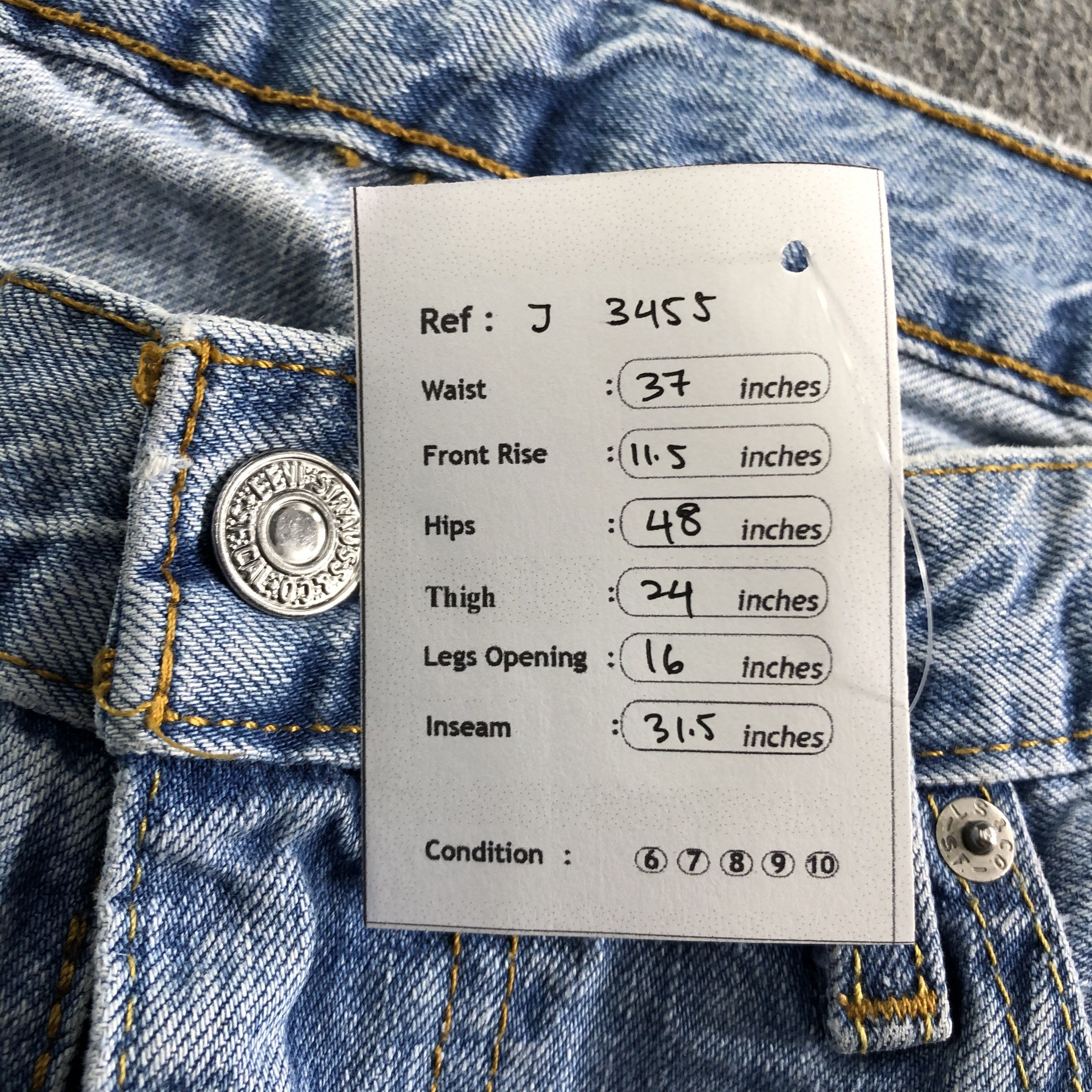 Levi's Vintage Blue Wash Levis 514 Jeans-J3455 Size US 37 - 11 Thumbnail