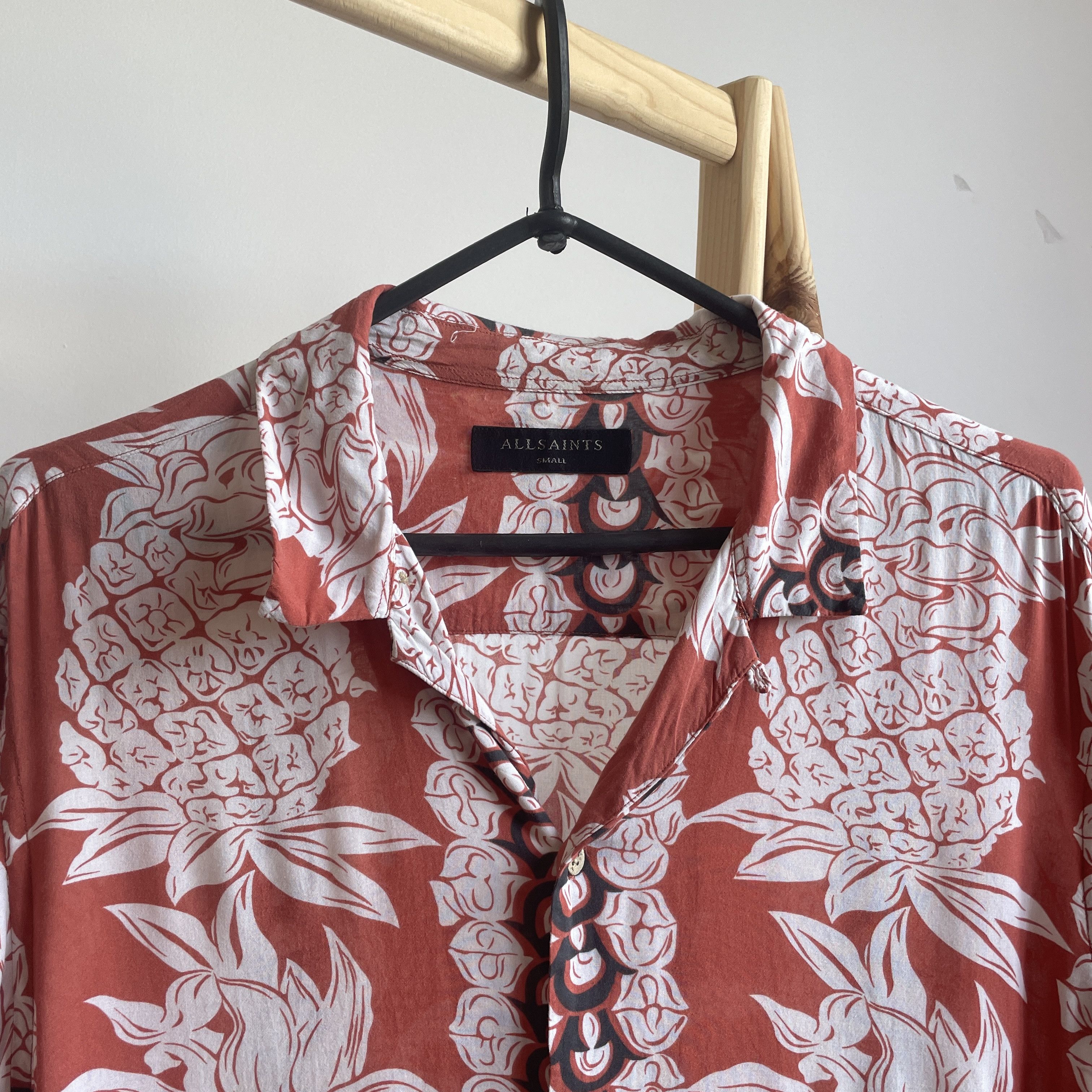 Allsaints Allsaints Ananas Pineapple Print Camp Collar Viscose Shirt Size US S / EU 44-46 / 1 - 4 Thumbnail