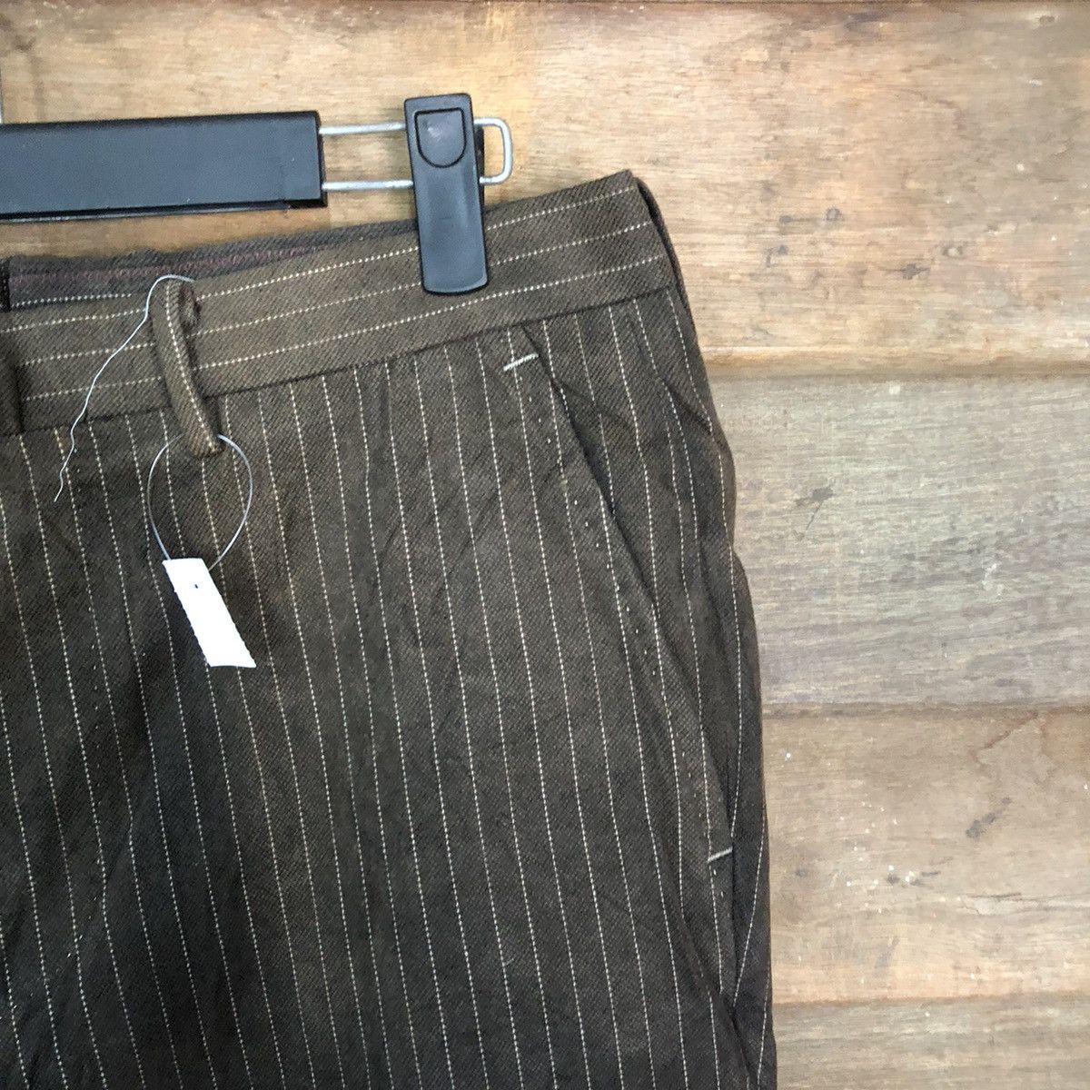 Vintage DL The Suit Company stripe Dark Brown Casual Pants #S2798 Size US 31 - 5 Thumbnail