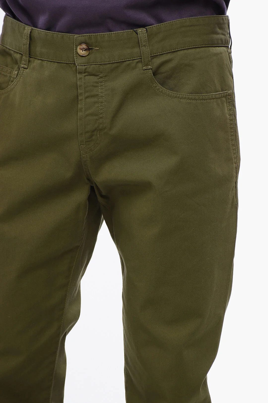 Saint Laurent Paris og1mm0426 Lightweight Cotton 5-Pocket Pant in Green Size US 32 / EU 48 - 3 Thumbnail