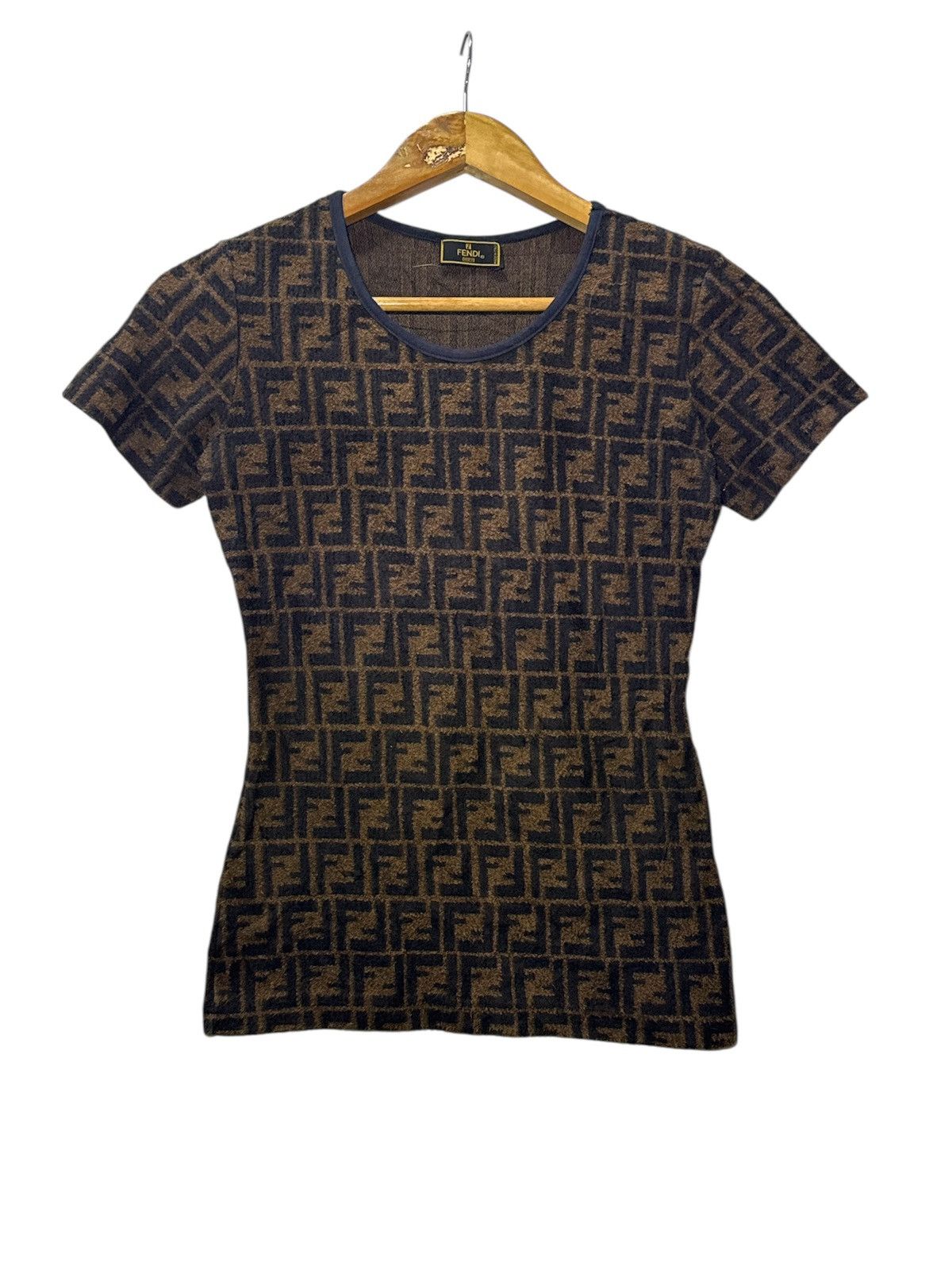 Fendi Fendi Zucca Monogram Knit Top Brown Vintage Size XS / US 0-2 / IT 36-38 - 1 Thumbnail