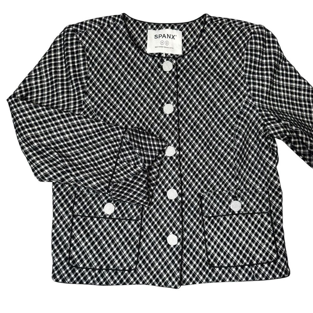 Spanx NWT New Spanx Ponte Lady Jacket Jacquard Black White Plaid Size M / US 6-8 / IT 42-44 - 6 Thumbnail