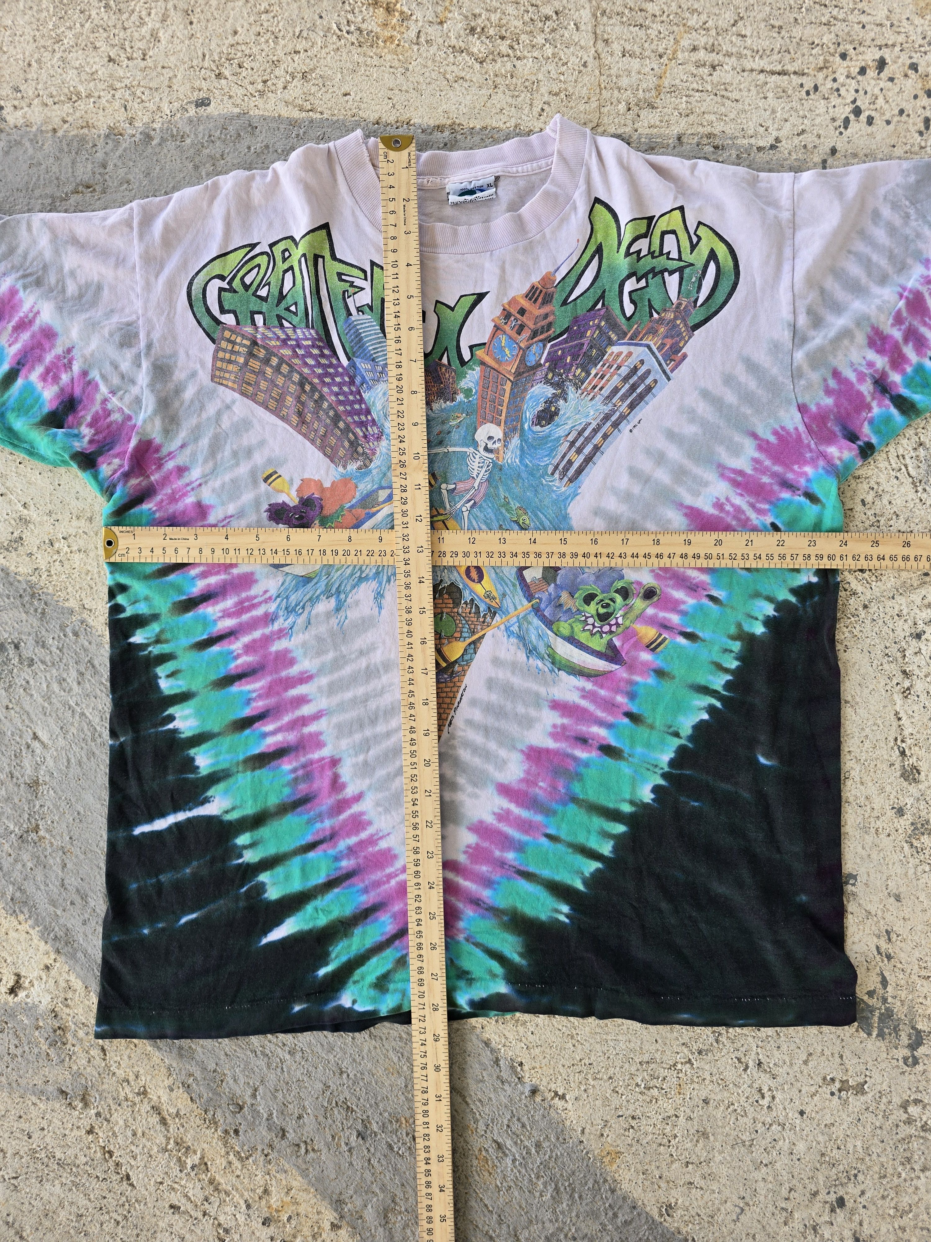 Grateful Dead Vintage 1992 Grateful Dead Chicago Soldier Field Tie Dye Tee Size US XL / EU 56 / 4 - 6 Thumbnail