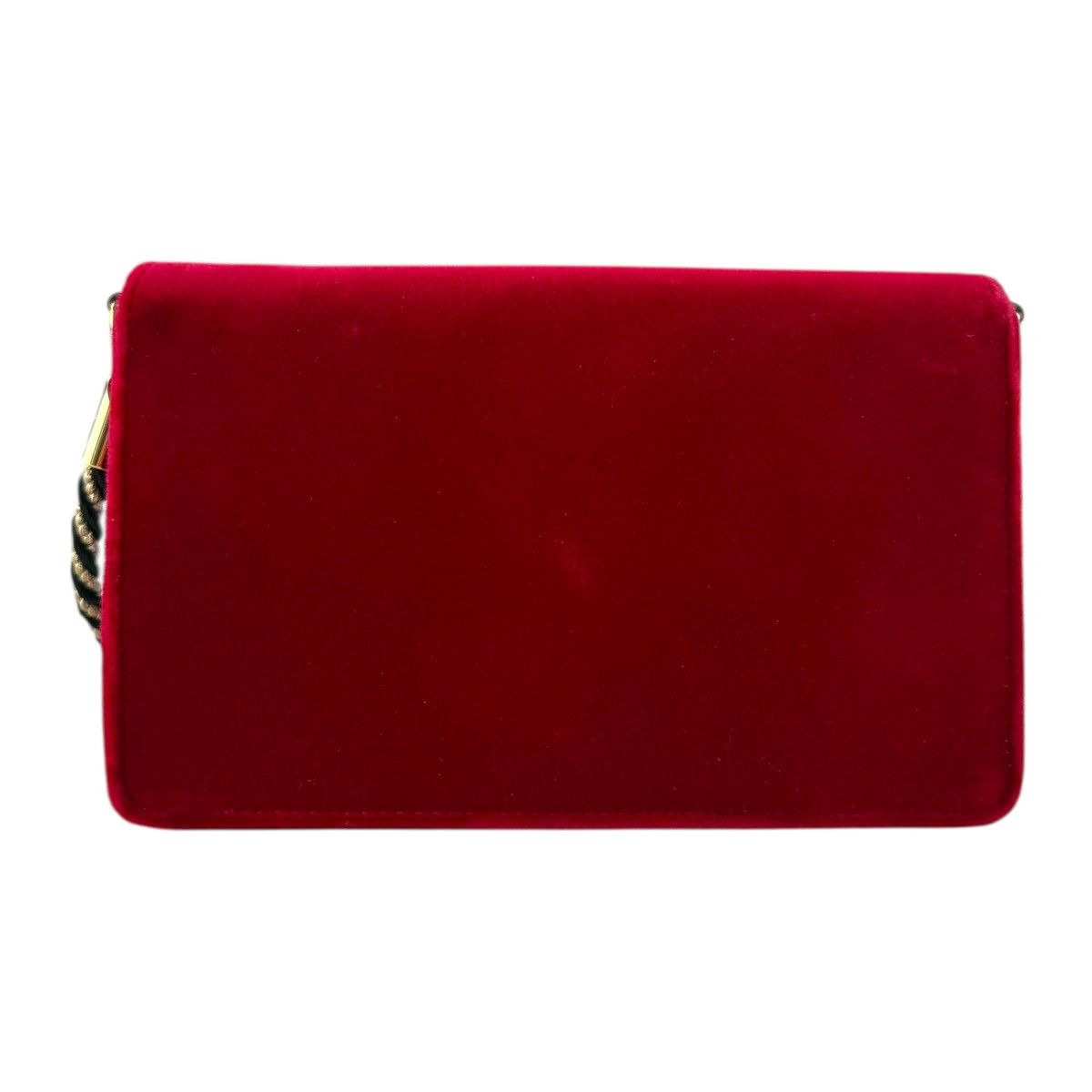 Gucci Gucci Red Velour G Rhinestone Shoulder Bag Size ONE SIZE - 4 Thumbnail
