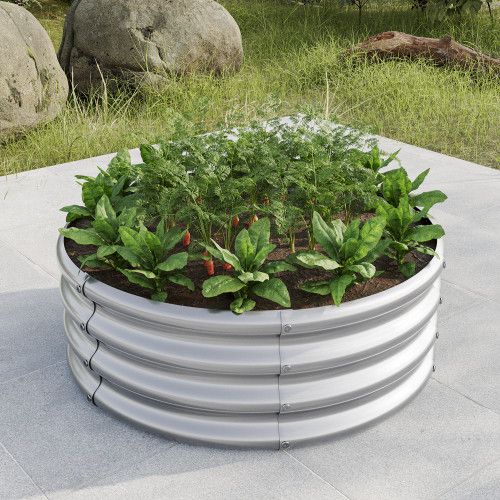 Designer × Homemade 32.08*11.4" Tall Round Raised Garedn Bed, Metal Raised Beds Size US L / EU 52-54 / 3 - 4 Thumbnail