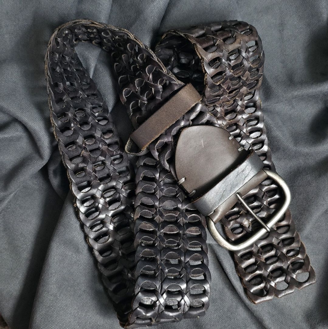 Other Sandwich Genuine Leather Woven Braided Belt Dark Brown Size ONE SIZE - 1 Thumbnail