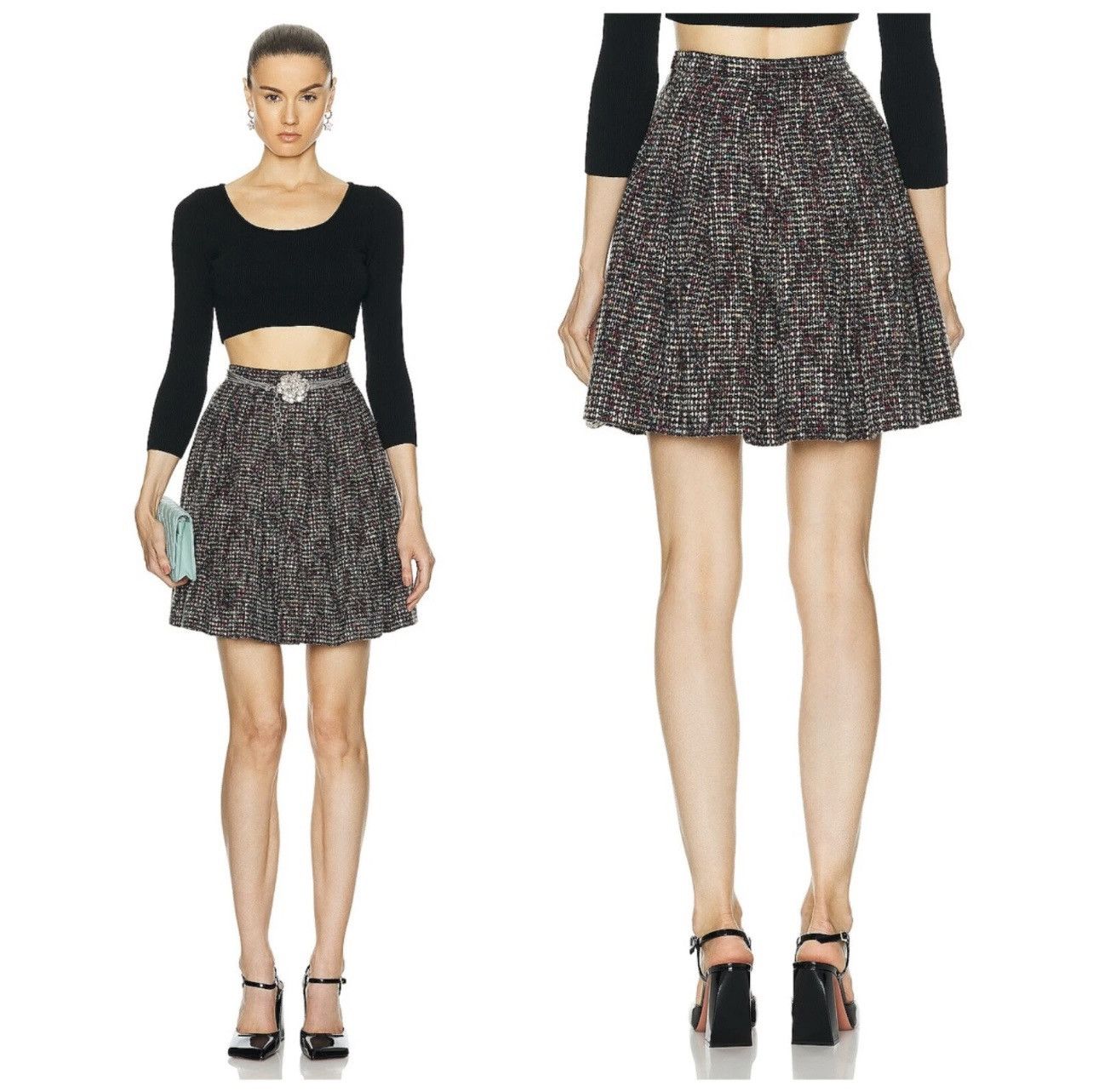Dior Christian Dior Mixed Tweed Wool Skirt Size 27" / US 4 / IT 40 - 2 Thumbnail