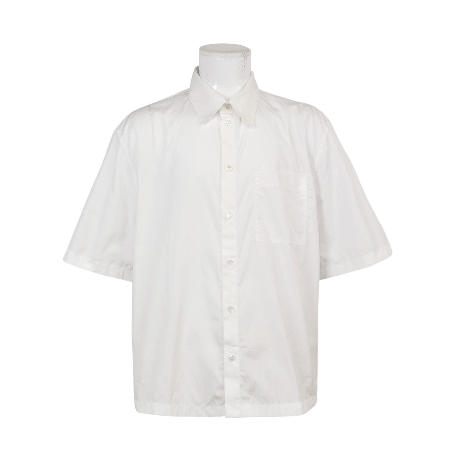 Bottega Veneta Bottega Veneta White Cotton Short Sleeve Shirt 54 Size US L / EU 52-54 / 3 - 1 Thumbnail