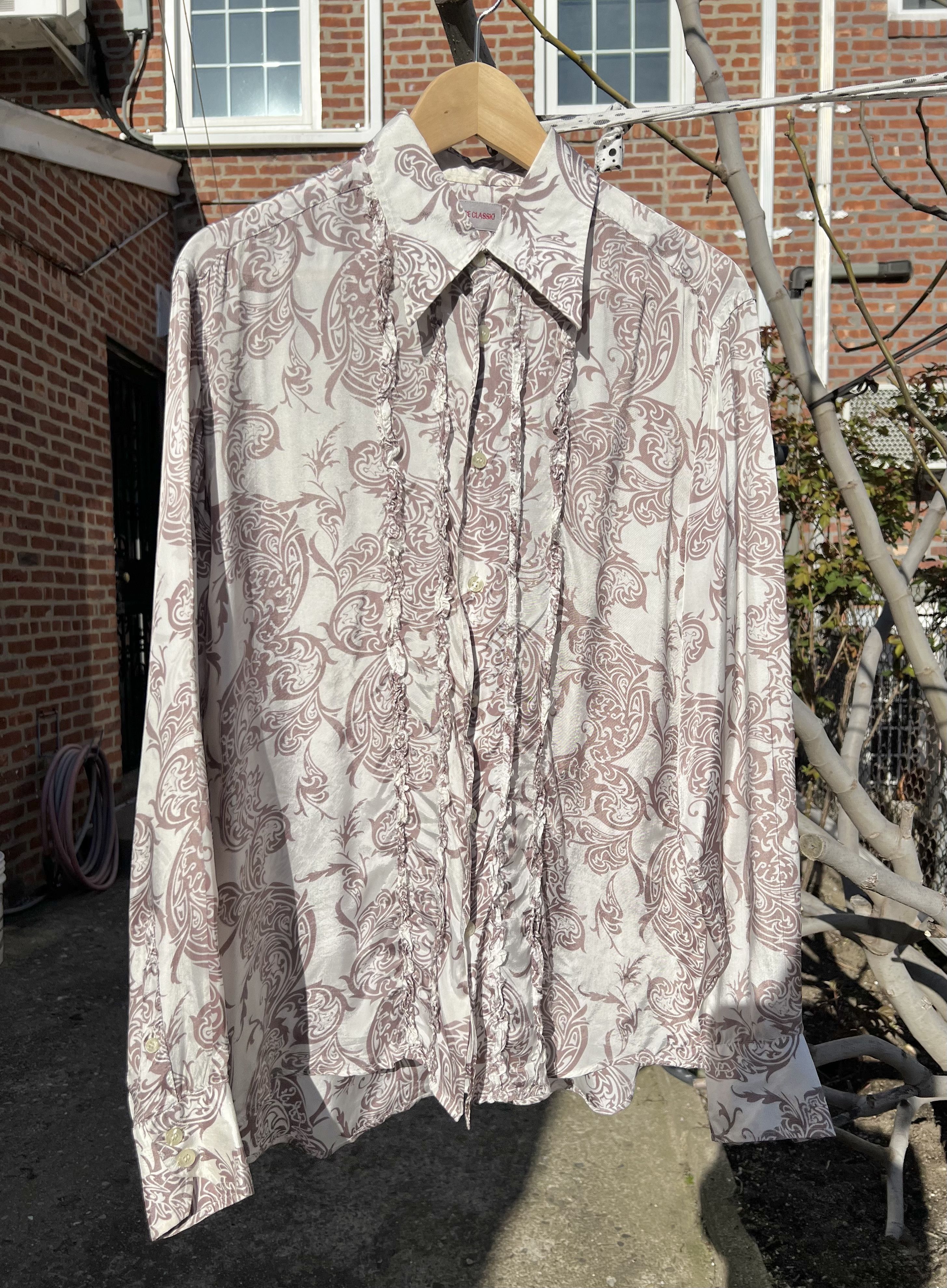 Versace Vintage 90’s Versace Classic Shiny Tribal Print Shirt Size US M / EU 48-50 / 2 - 2 Thumbnail