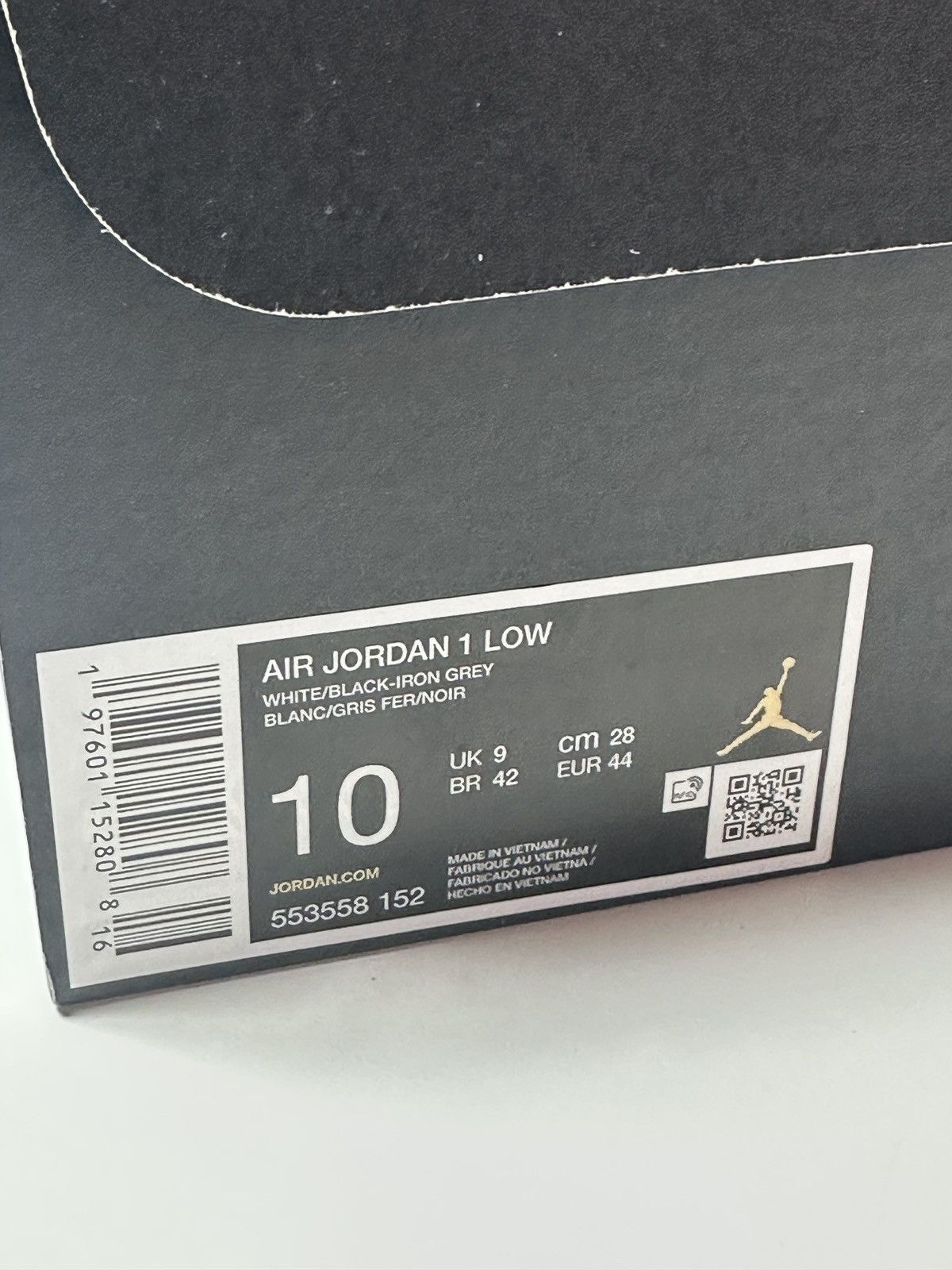 Jordan Brand × Nike *New* Size 10 Men Air Jordan 1 Low White Black Iron Gray Size US 10 / EU 43 - 20 Thumbnail