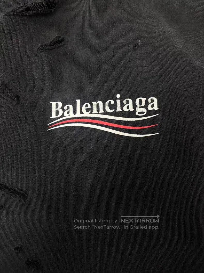 Balenciaga Balenciaga Printed Drawstring-Free Hooded Long Sleeve Swea Size US M / EU 48-50 / 2 - 3 Thumbnail