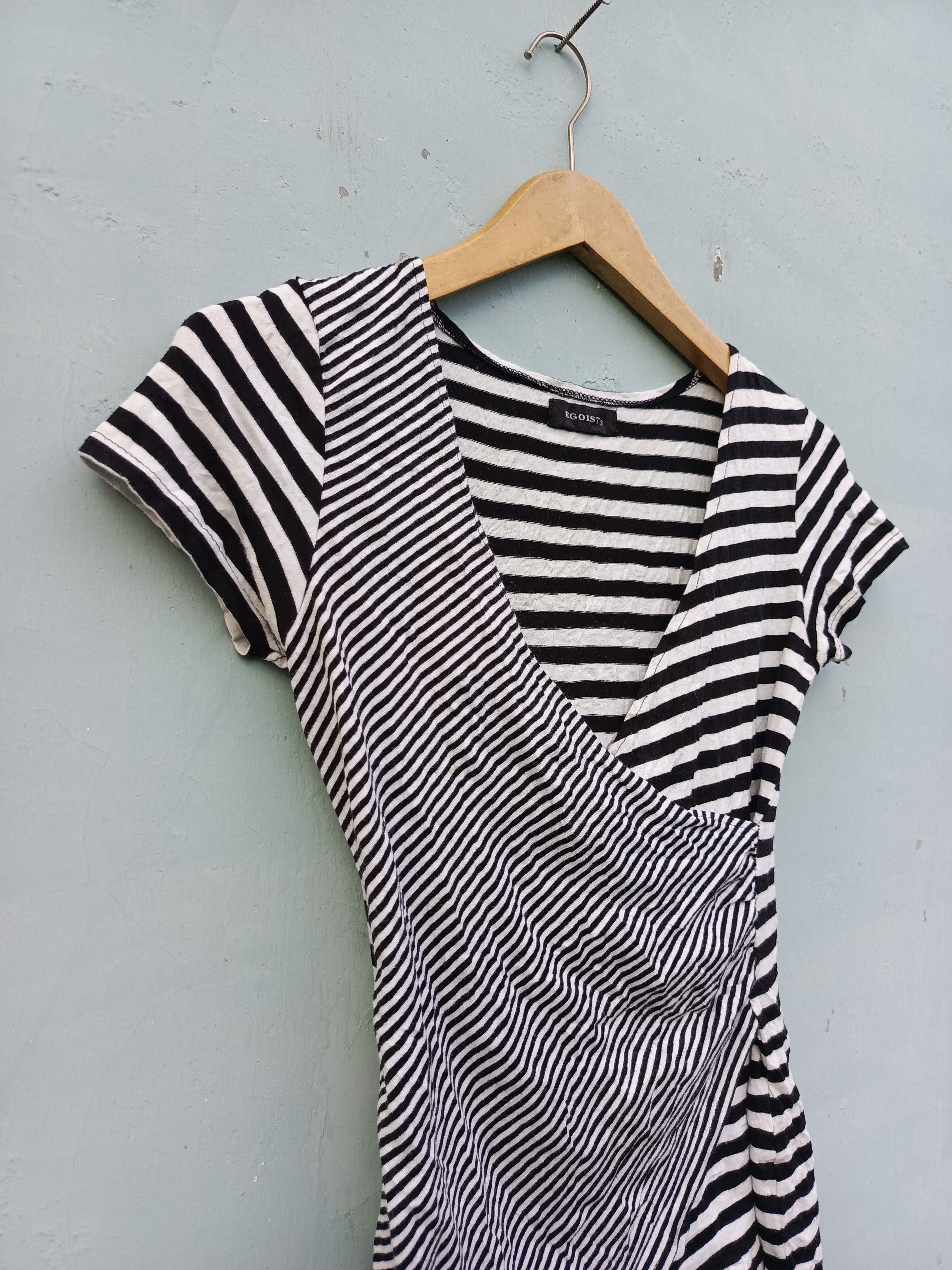 Designer × Japanese Brand Egoist black white Stripes blouse tshirt Size XS / US 0-2 / IT 36-38 - 4 Thumbnail