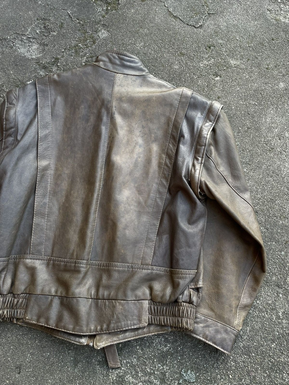 Vintage Washed Brown Retro 90s Genuine Real Leater Bomber Punk Rock Size US XL / EU 56 / 4 - 9 Thumbnail