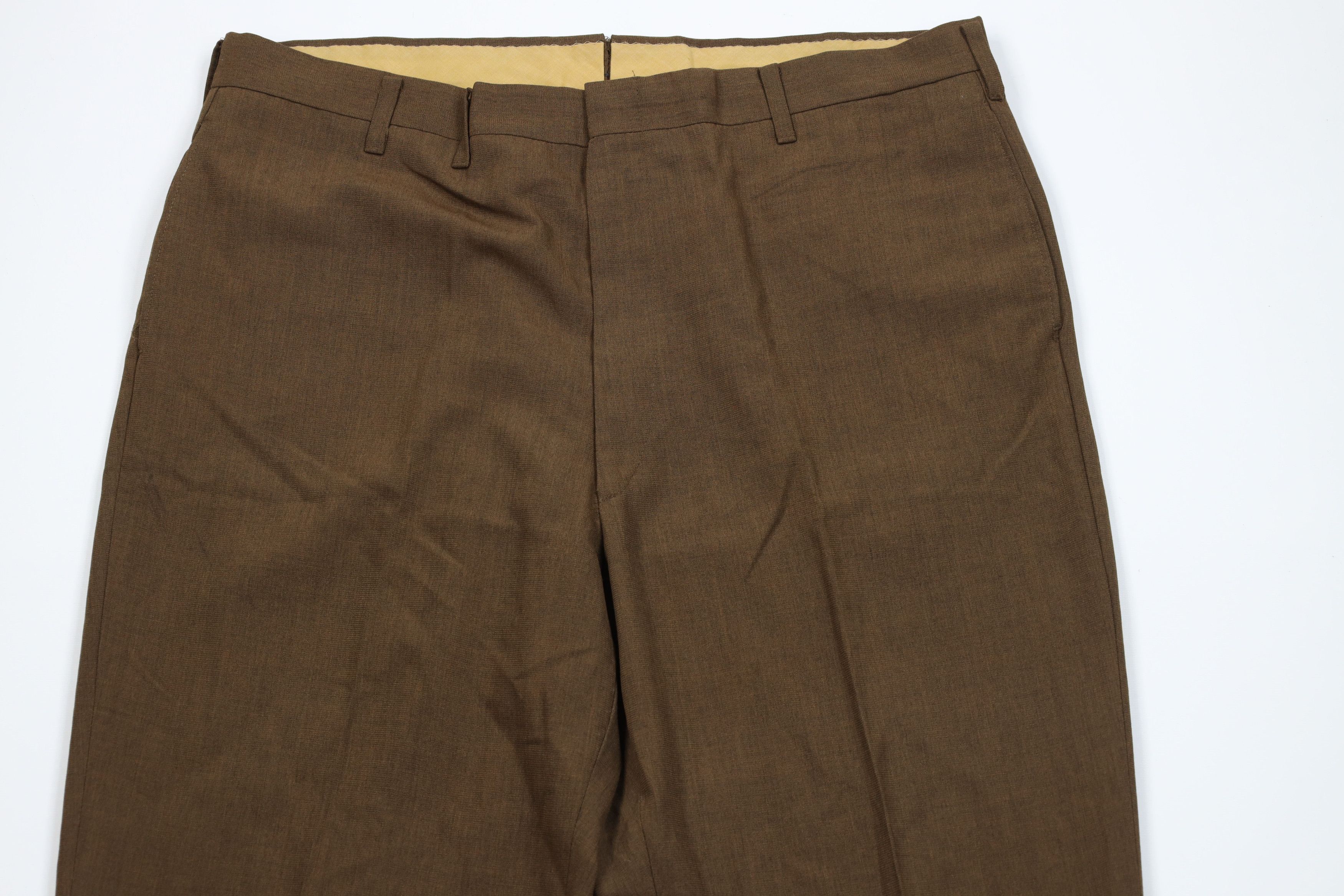 Levi's Vintage 70s Levis Wool Blend Knit Chino Pants Brown USA Size US 38 / EU 54 - 2 Thumbnail