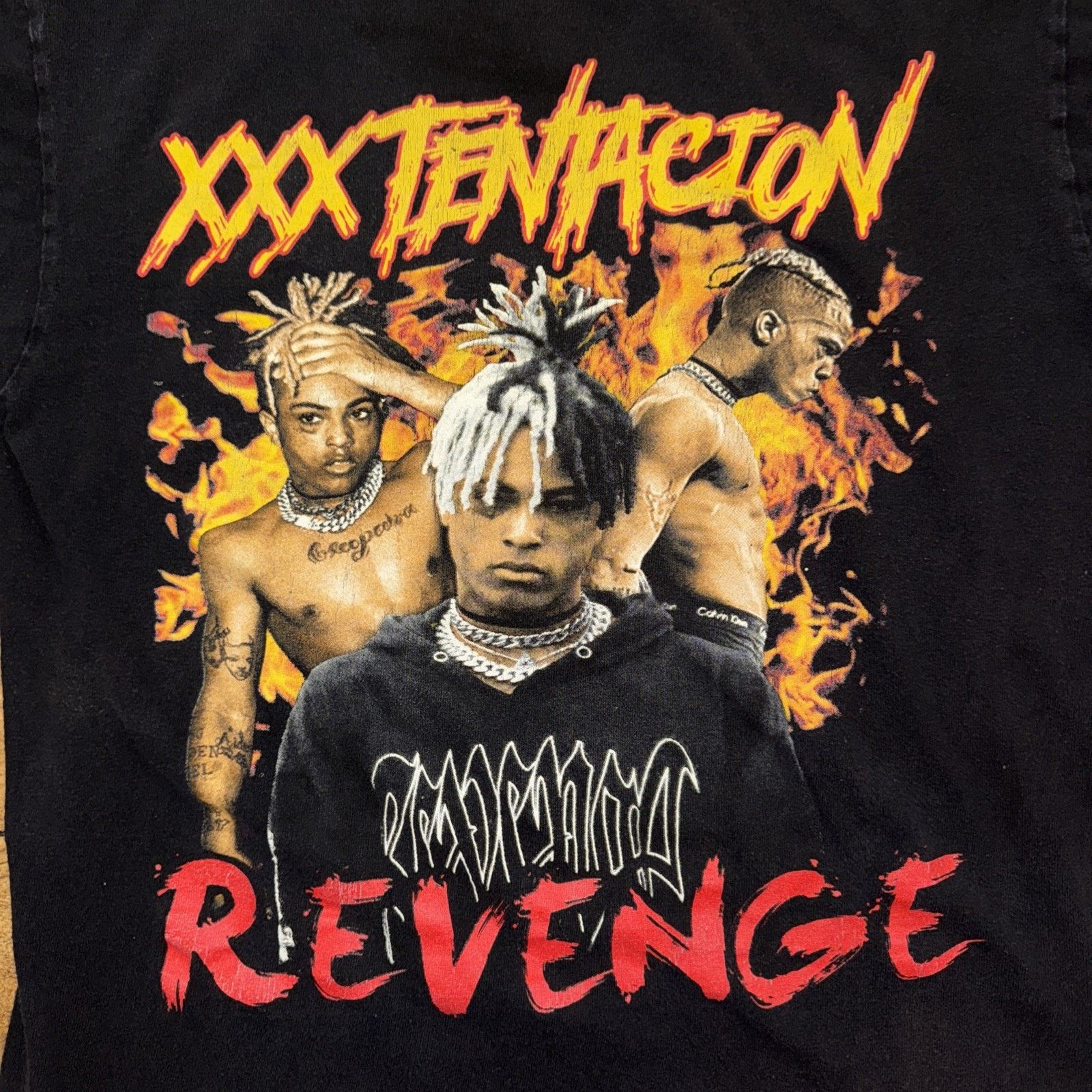 Band Tees × Rap Tees Xxxtentacion Revenge Rap T-Shirt Black 19x25 Medium Size US M / EU 48-50 / 2 - 2 Thumbnail