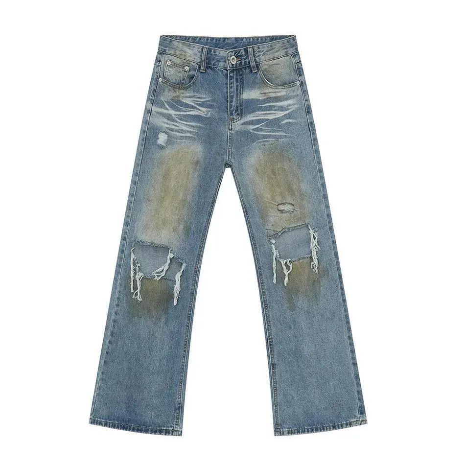 Japanese Brand Retro loose casual ripped jeans Size US 32 / EU 48 - 5 Thumbnail