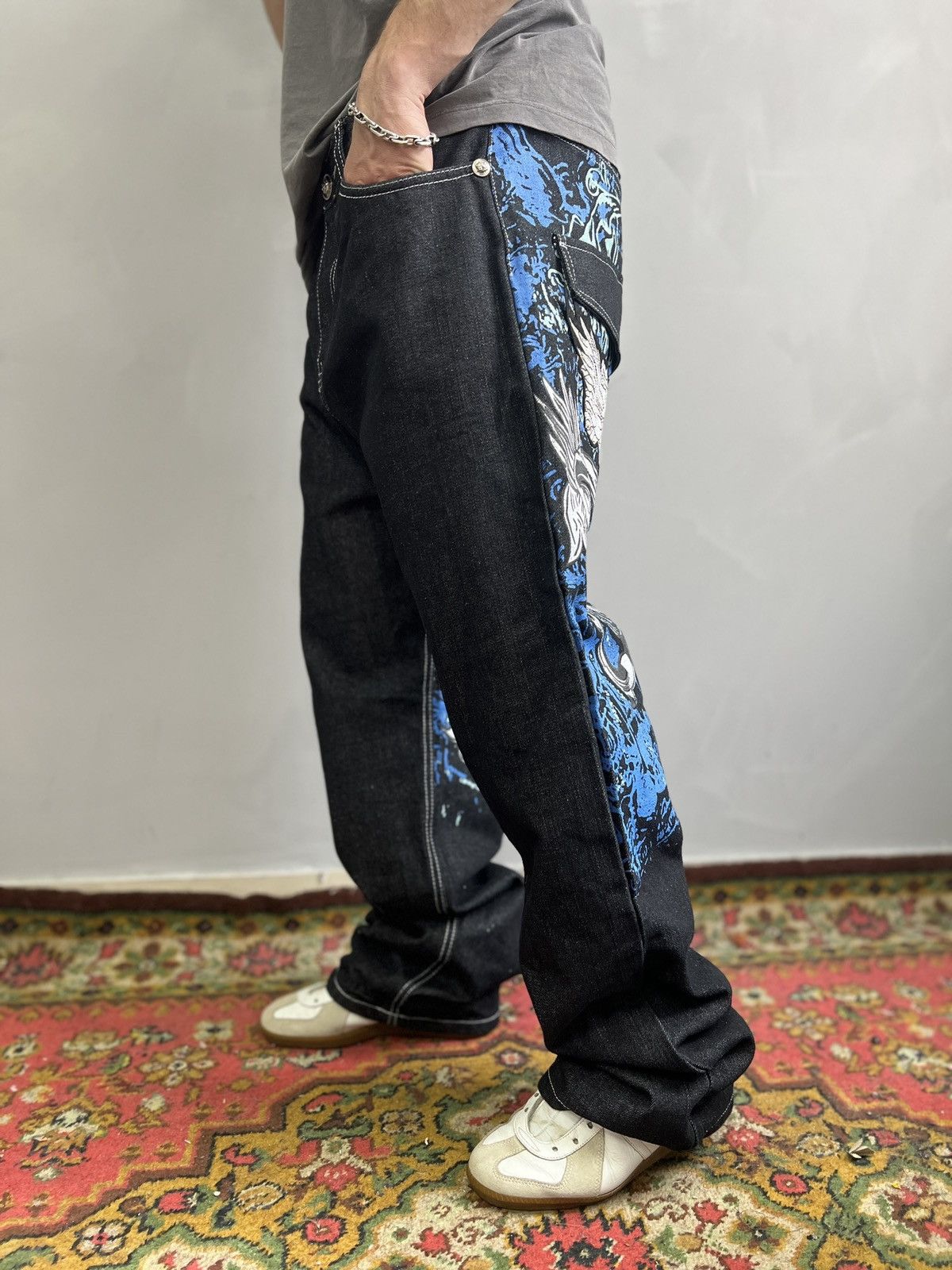 Karl Kani × Wu-Tang Clan Vintage rap wide leg Coogi style rap pants jeans skater Size US 36 / EU 52 - 1 Thumbnail