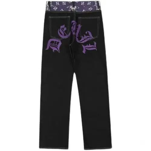 Japanese Brand × Jean Street hip hop Sanskrit embroidered bootcut jeans Size US 32 / EU 48 - 4 Thumbnail