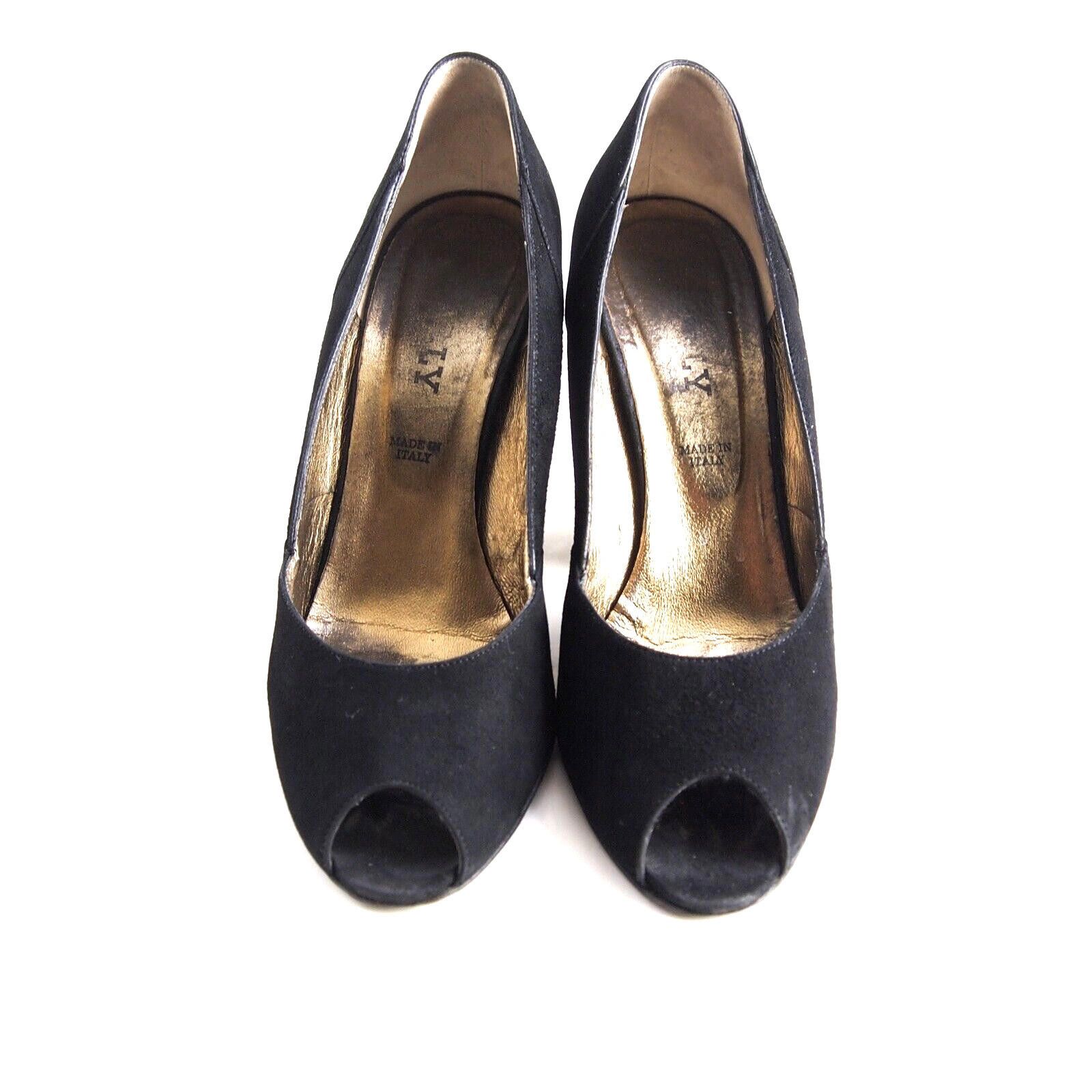 Bally Bally Anita Peep Toe Heels Black Suede Womens US 8 EU 38.5 Size US 8 / IT 38 - 3 Thumbnail