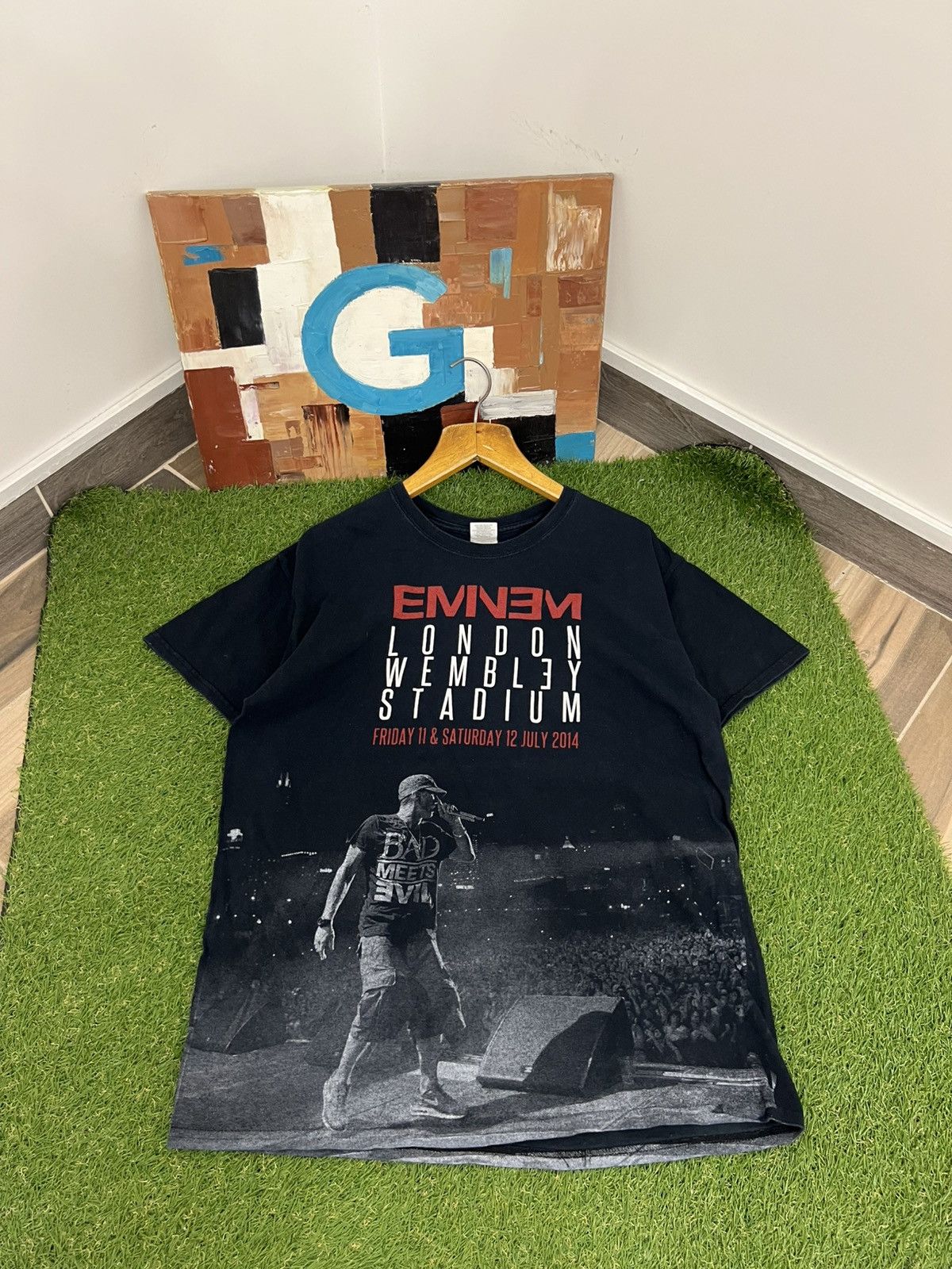 Eminem × Rap Tees × Tour Tee Vintage Eminem Rap T Shirt Baggy Tour 
