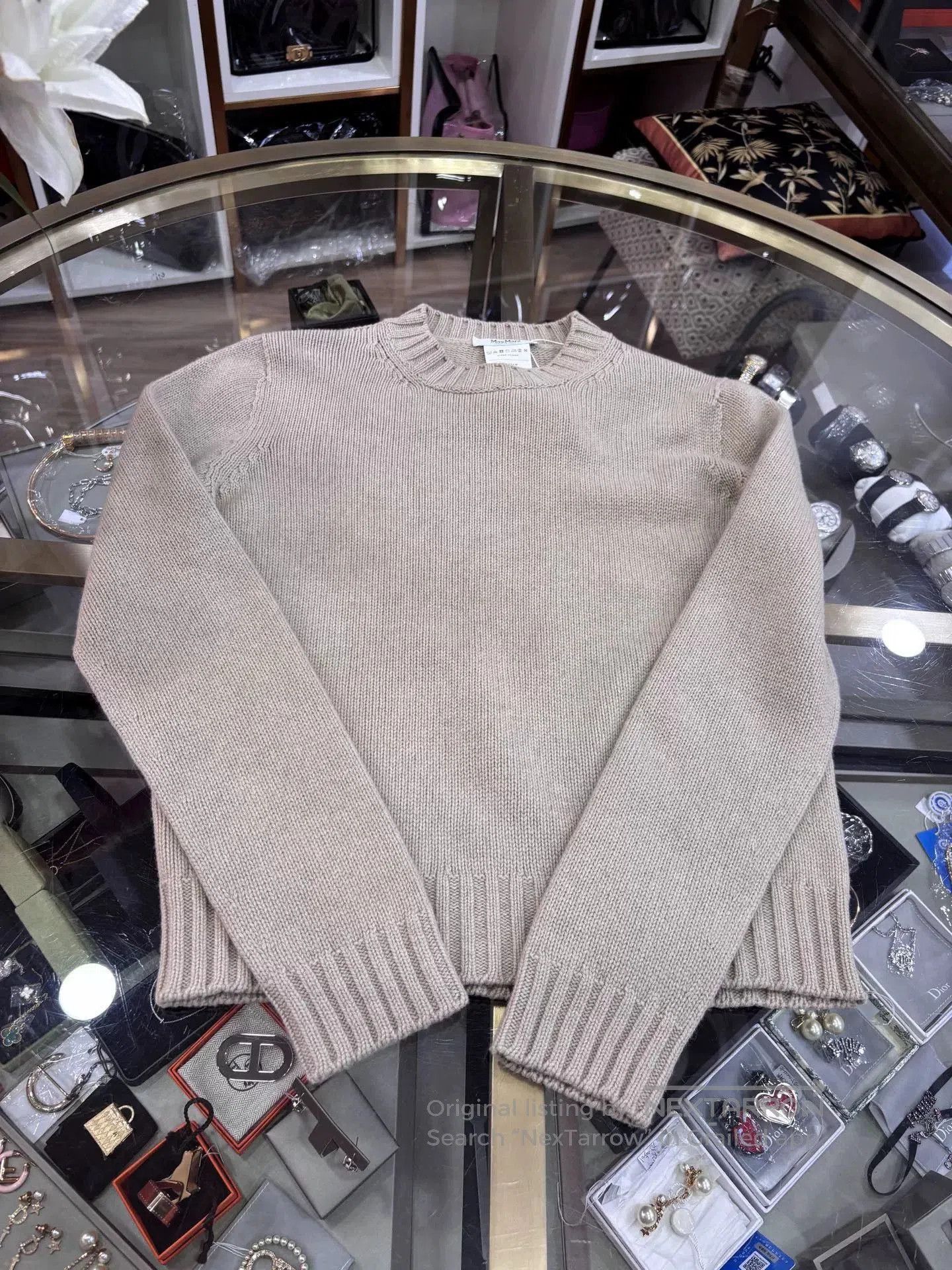 Max Mara MaxMara Short Light Beige Sweater. Size S / US 4 / IT 40 - 4 Thumbnail