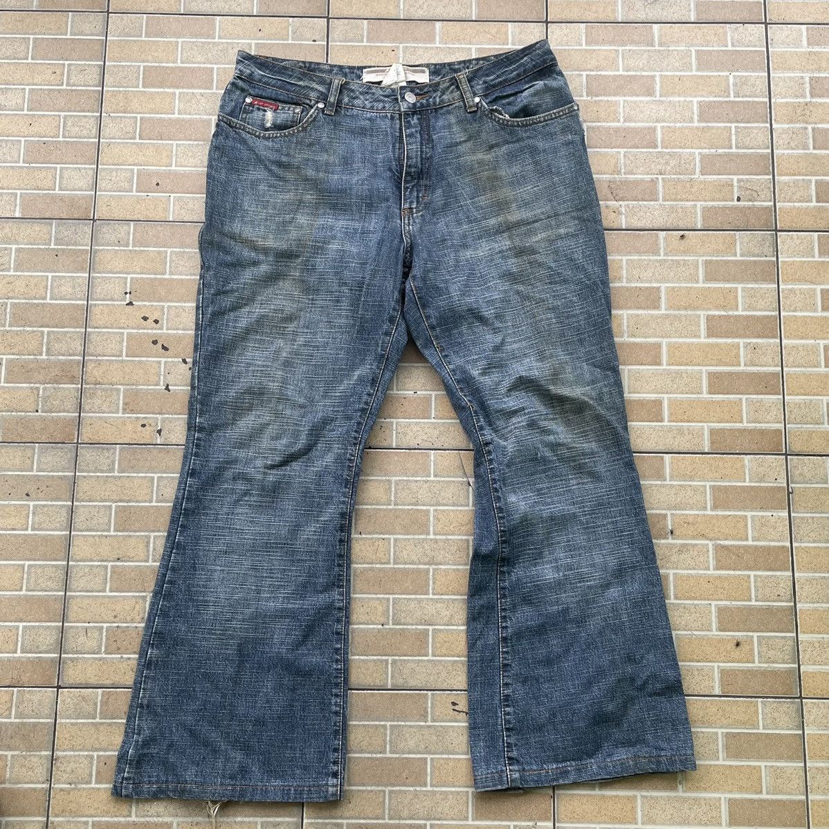 If Six Was Nine Y2K Lee Cooper Bootcut Flare Distressed Mud Washed Jeans Size US 32 / EU 48 - 1 Thumbnail