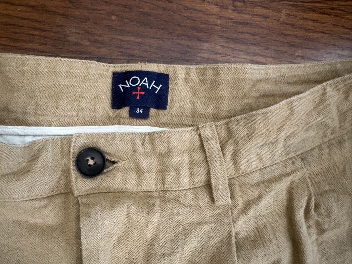 Noah Noah Double-Pleat Herringbone Pant Kahki Beige sz 34 Size US 34 / EU 50 - 4 Thumbnail