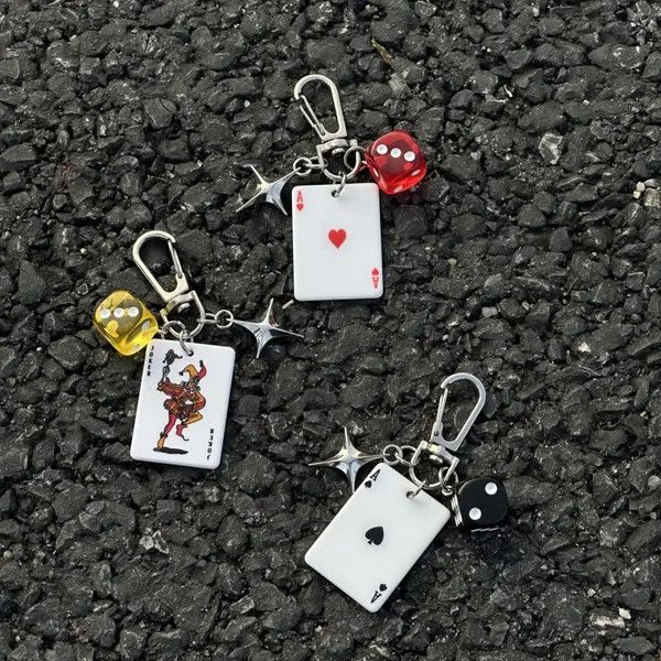 Jewelry Playing Card & Dice Keychain, Poker Charm Accessories Size ONE SIZE - 7 Thumbnail