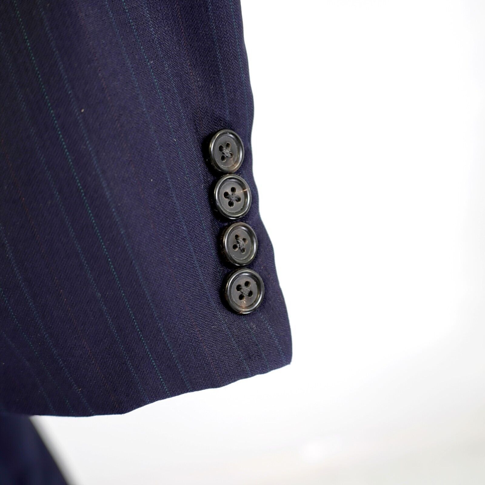 Hickey Freeman DAMAGED Hickey Freeman Wool Blue W/ Multi-Colored Striped 50 Size 50L - 5 Thumbnail