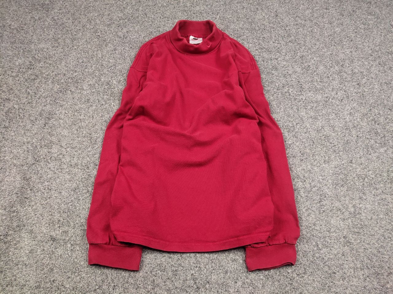 Nike Vintage 90's Nike logo red Long Sleeve Mock Neck Made in USA Size US L / EU 52-54 / 3 - 2 Thumbnail