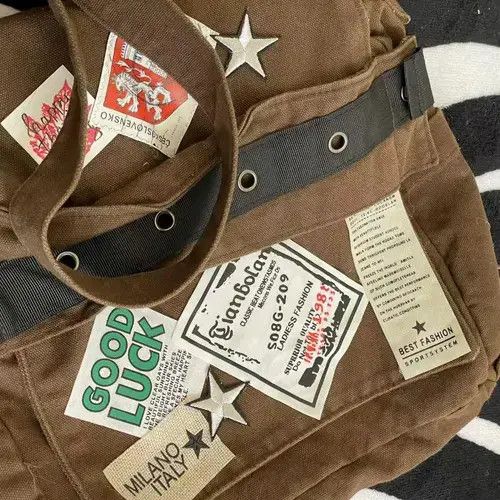 Indigo Bag Vintage Y2k Canvas Star Bag Size ONE SIZE - 4 Thumbnail