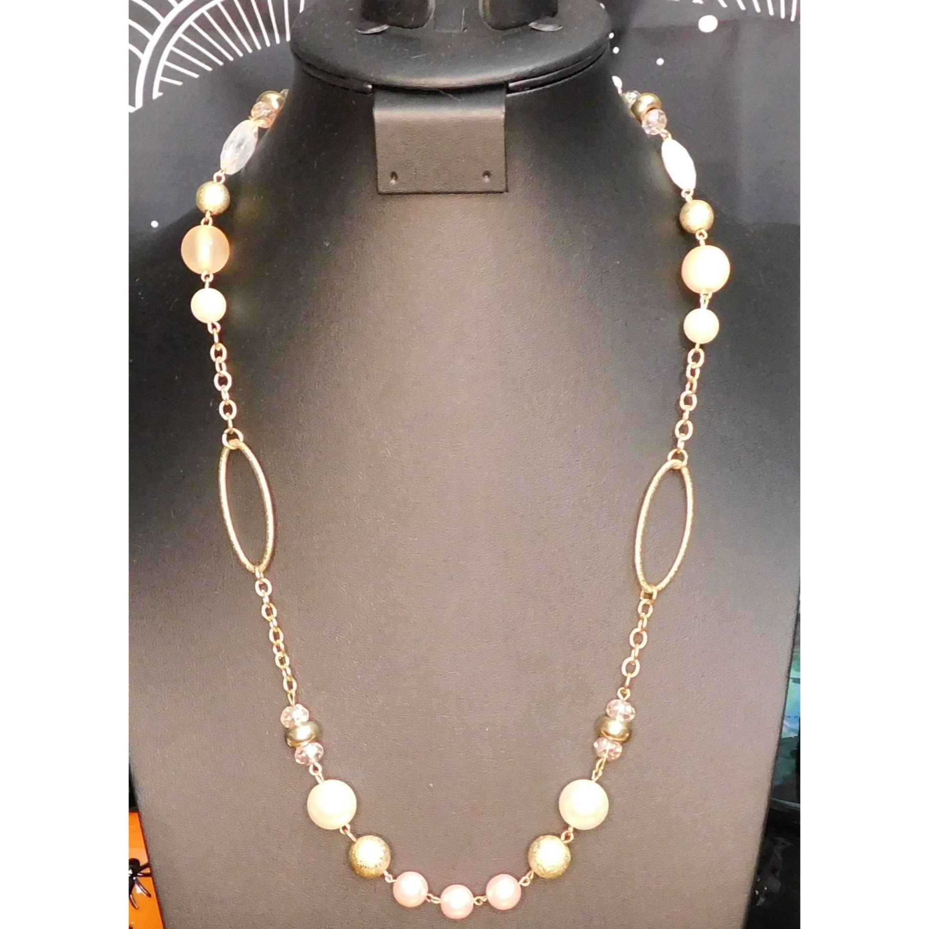 Other Abstract Faux Pearl Acrylic And Metal Beaded Necklace Size ONE SIZE - 1 Thumbnail