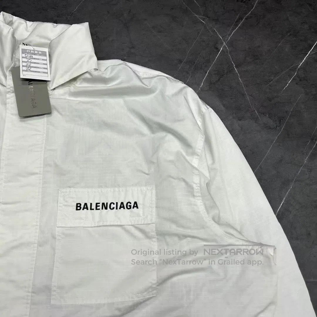 Balenciaga Balenciaga White Embroidered Logo Jacket. Size US L / EU 52-54 / 3 - 3 Thumbnail