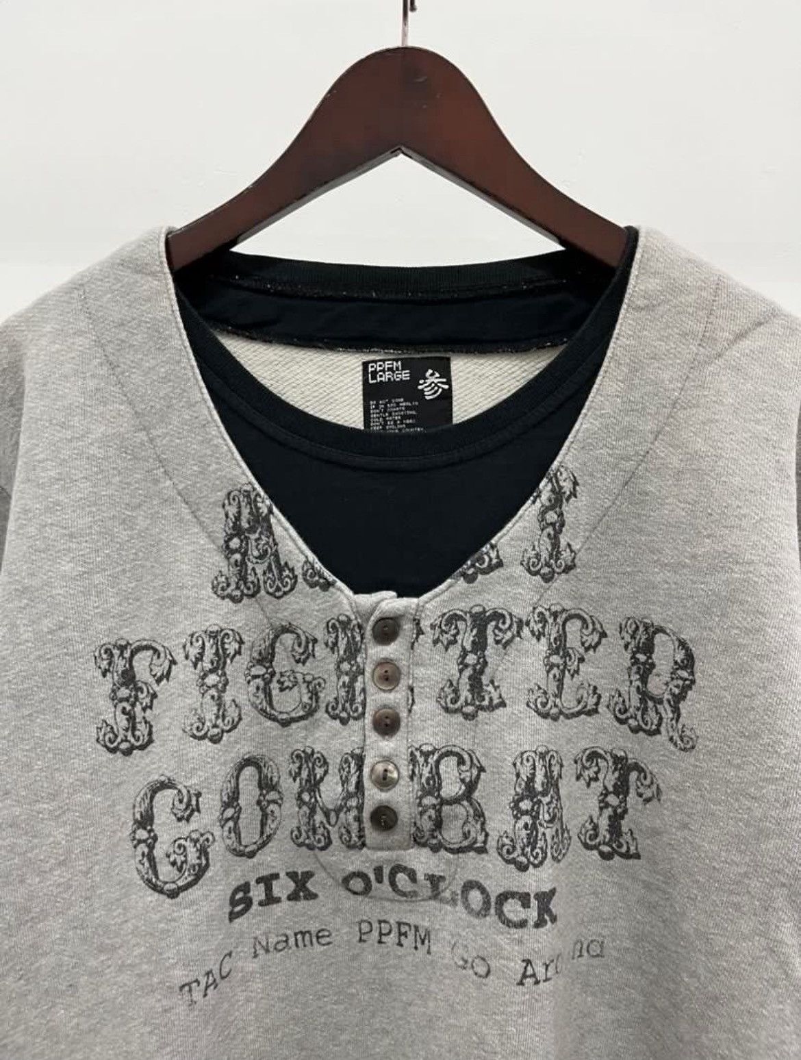 PPFM Ppfm Half button Poem Sweatshirt Size US L / EU 52-54 / 3 - 2 Thumbnail