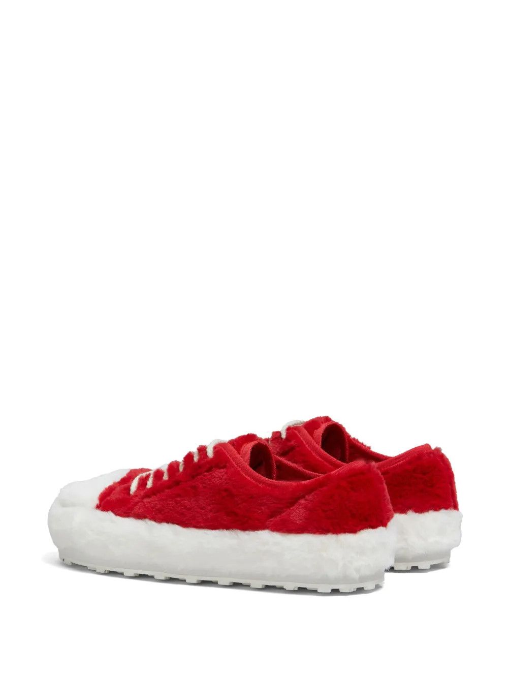 Marni o1w1db11125 Two Tone Faux Fur Sneakers in Light Red/White Size US 7 / EU 40 - 3 Thumbnail