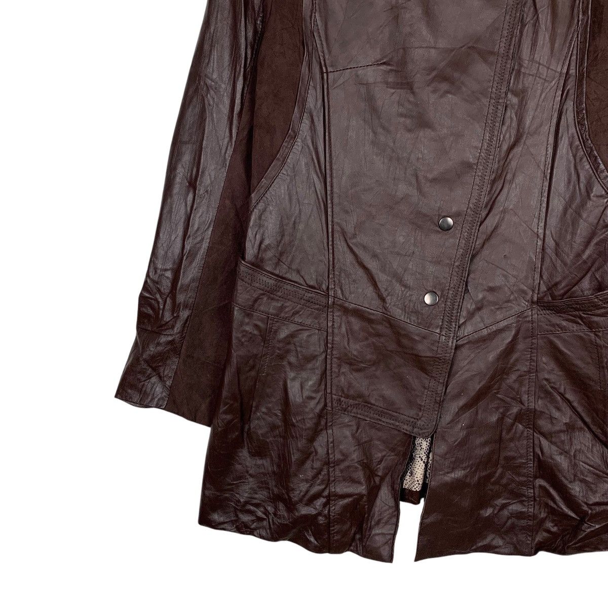 Japanese Brand CARLOS FALCHI Sheepskin Synthetic Leather Jacket #2115-C93 Size S / US 4 / IT 40 - 3 Thumbnail