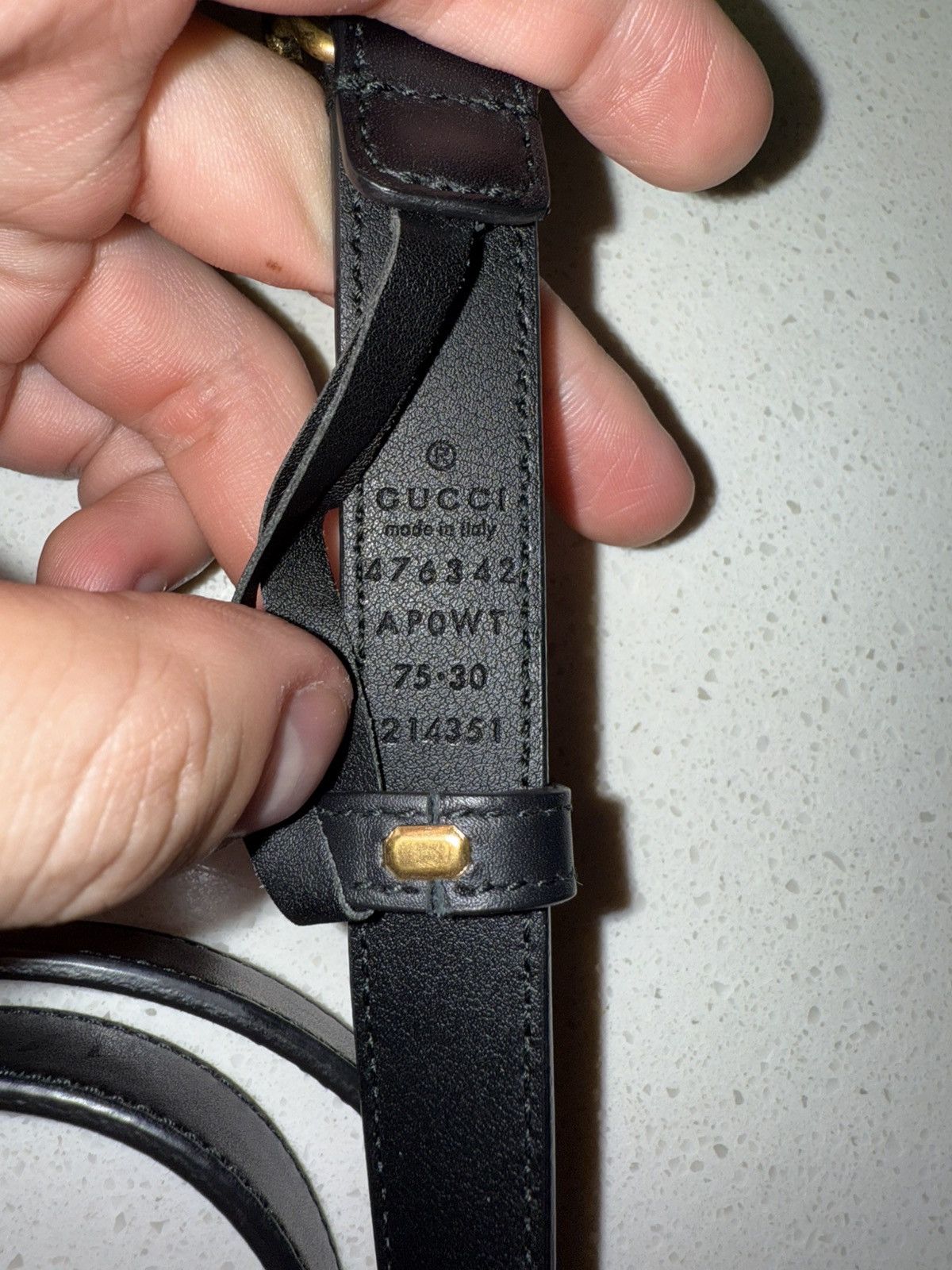 Gucci Gucci Double G Thin Leather Pearl Buckle Belt Size ONE SIZE - 3 Thumbnail