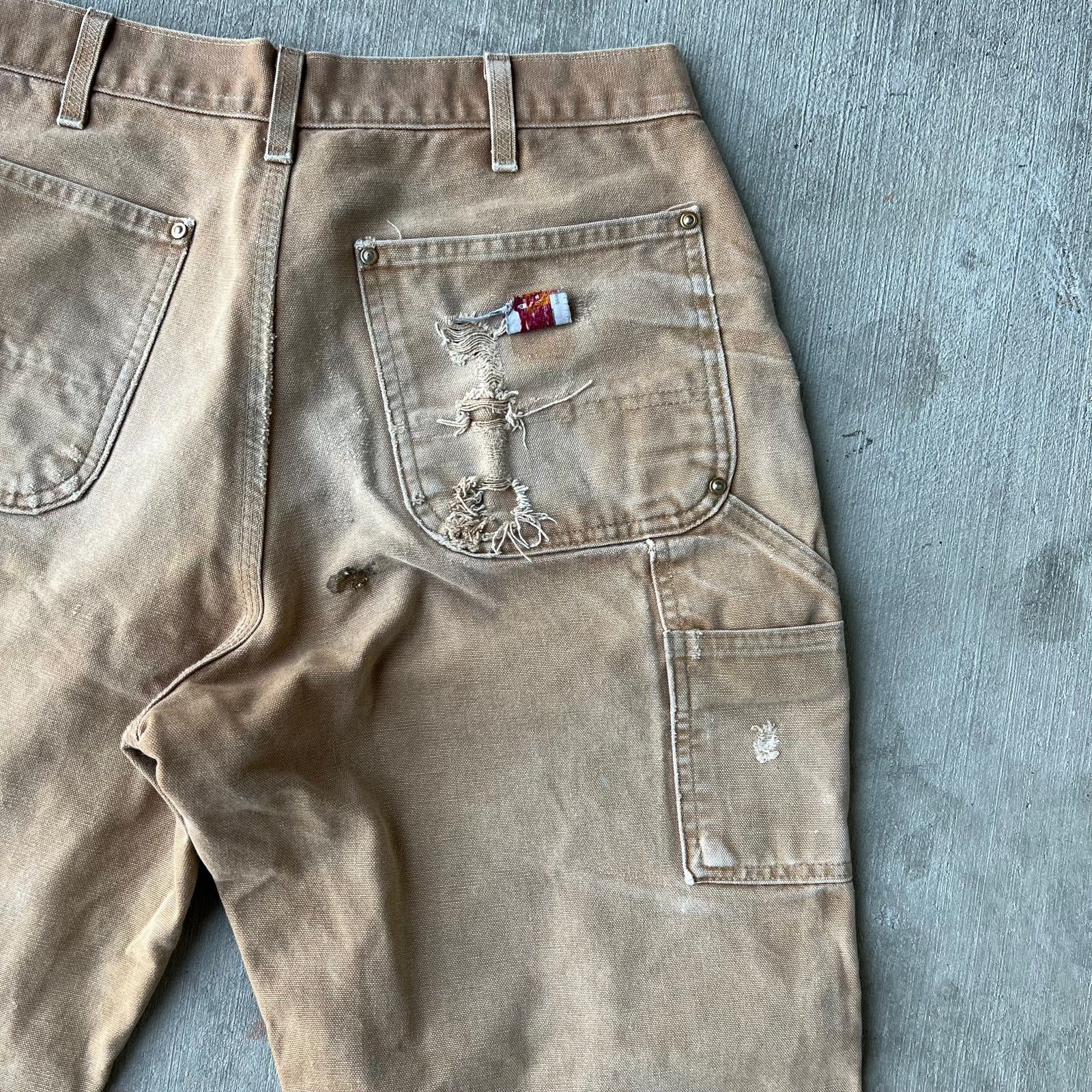 Carhartt × Vintage Carhartt faded brown double knee work wear carpenter pants Size US 31 - 13 Thumbnail