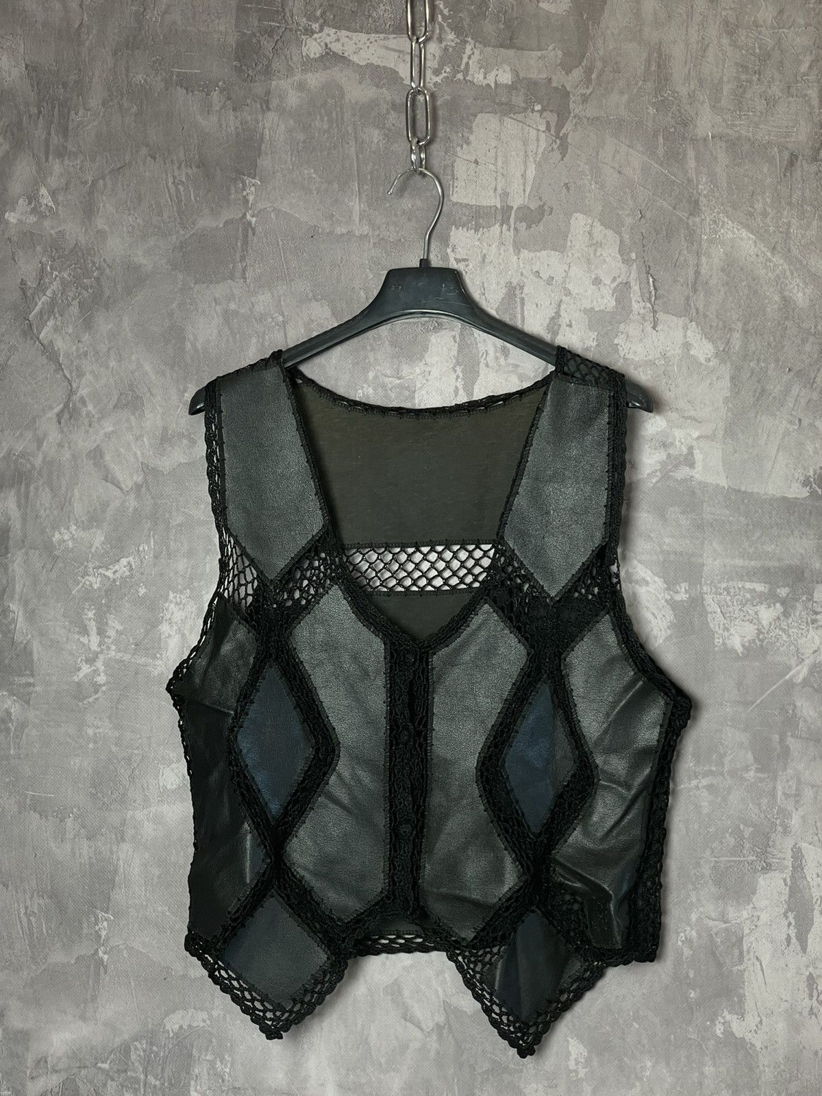 Leather × Vintage RARE💥Vintage Japanese Brand Patchwork Leather Vest Size M / US 6-8 / IT 42-44 - 2 Thumbnail