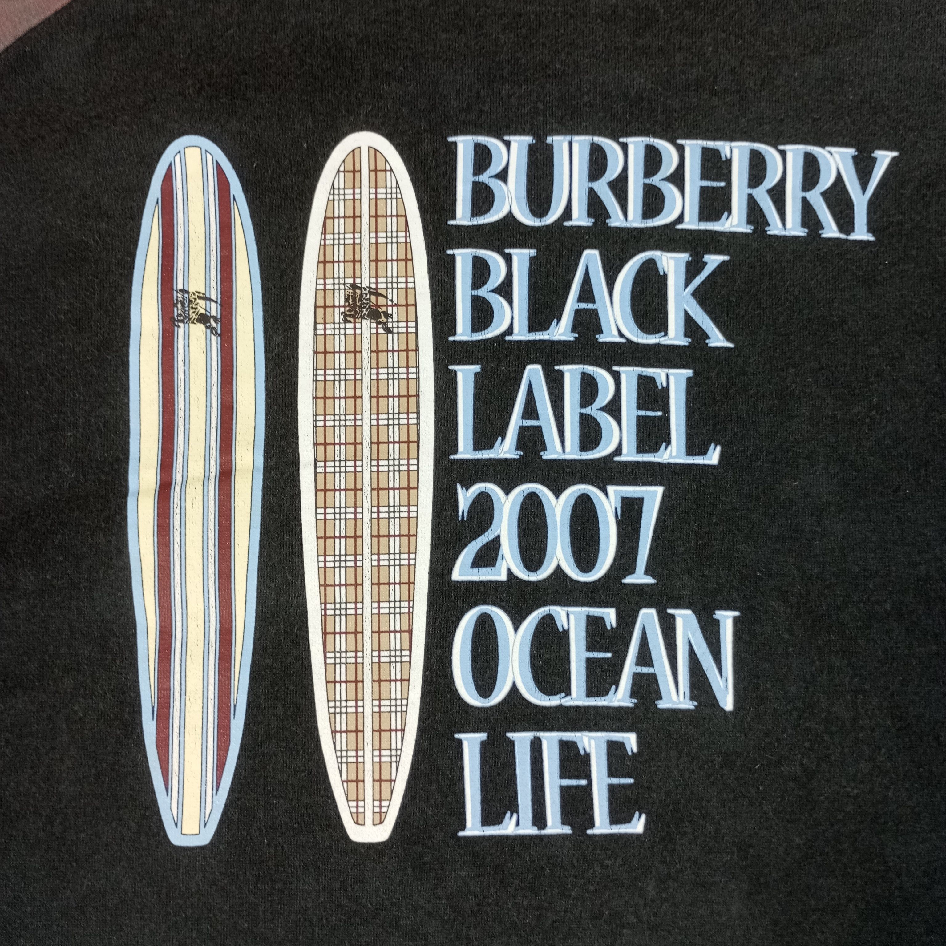Burberry × Vintage Burberry Black Label Surfing Design Style Tshirt Size US M / EU 48-50 / 2 - 2 Thumbnail
