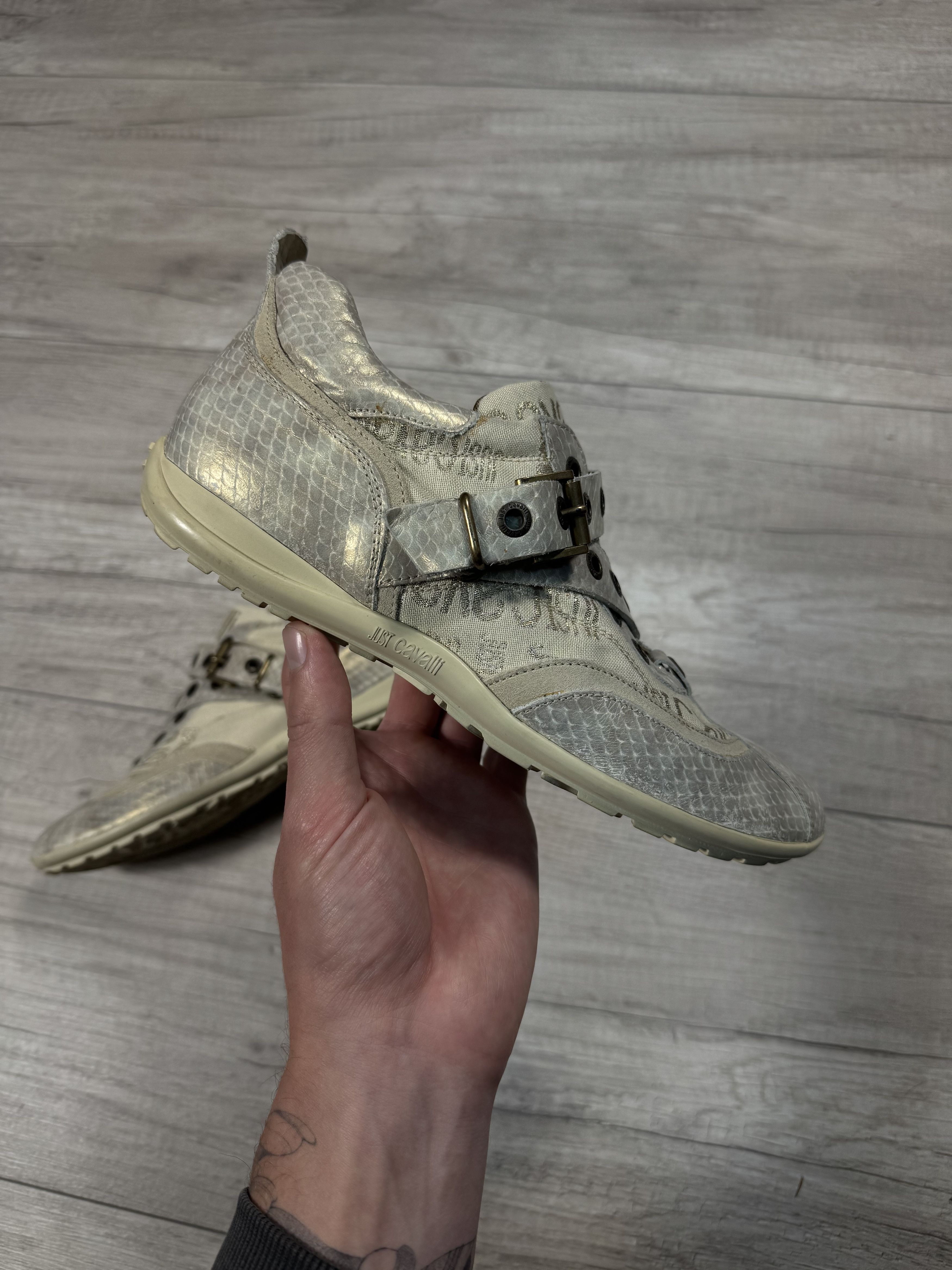 Roberto Cavalli Just Cavalli Vintage Y2K Avant Garde Snakeskin Sneakers Size US 6.5 / EU 39-40 - 5 Thumbnail