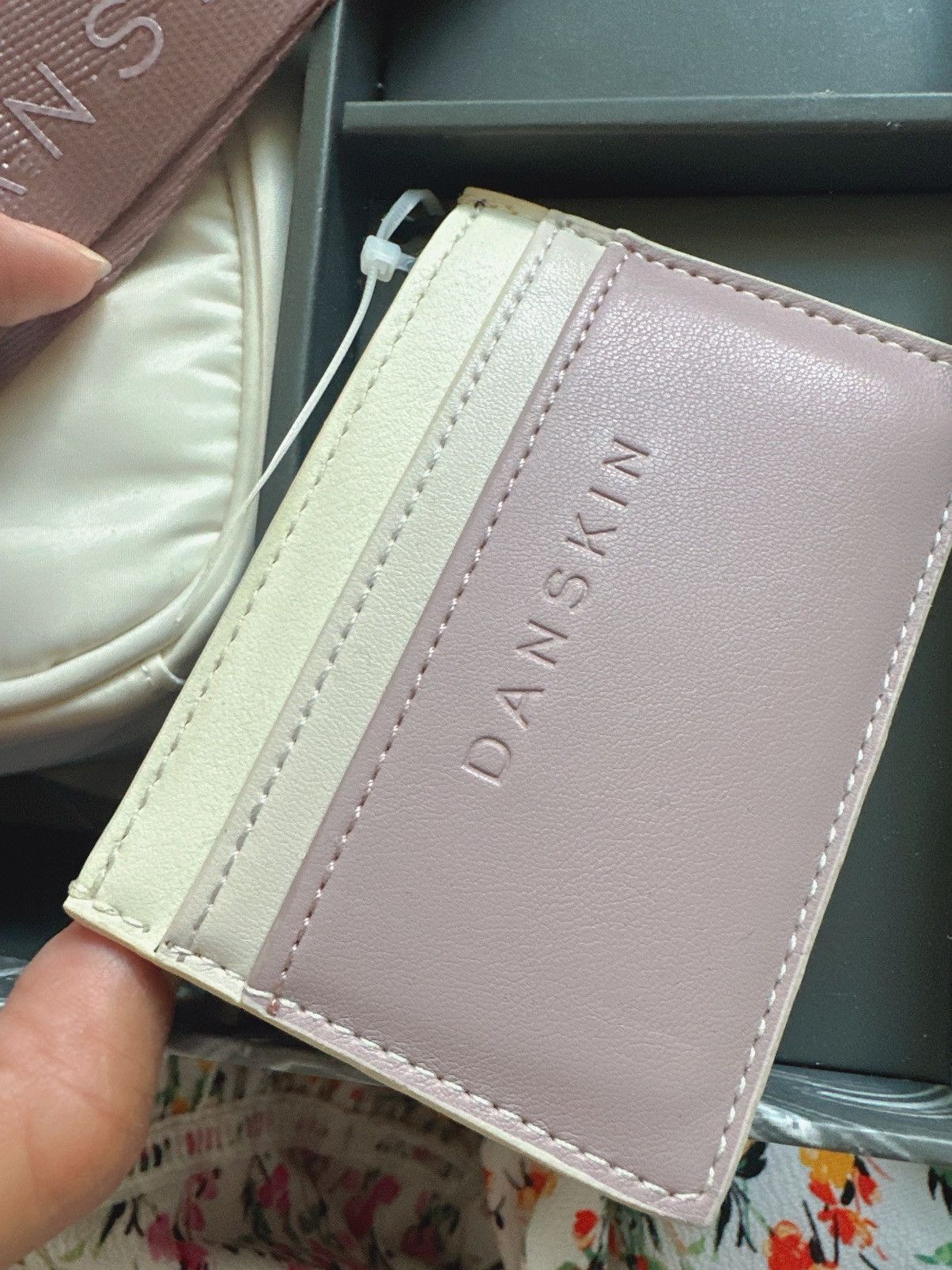 Designer $60 Danskin CREAM SMALL BACKPACK + CARD CASE + KEY CHAIN 3pc Size ONE SIZE - 6 Thumbnail