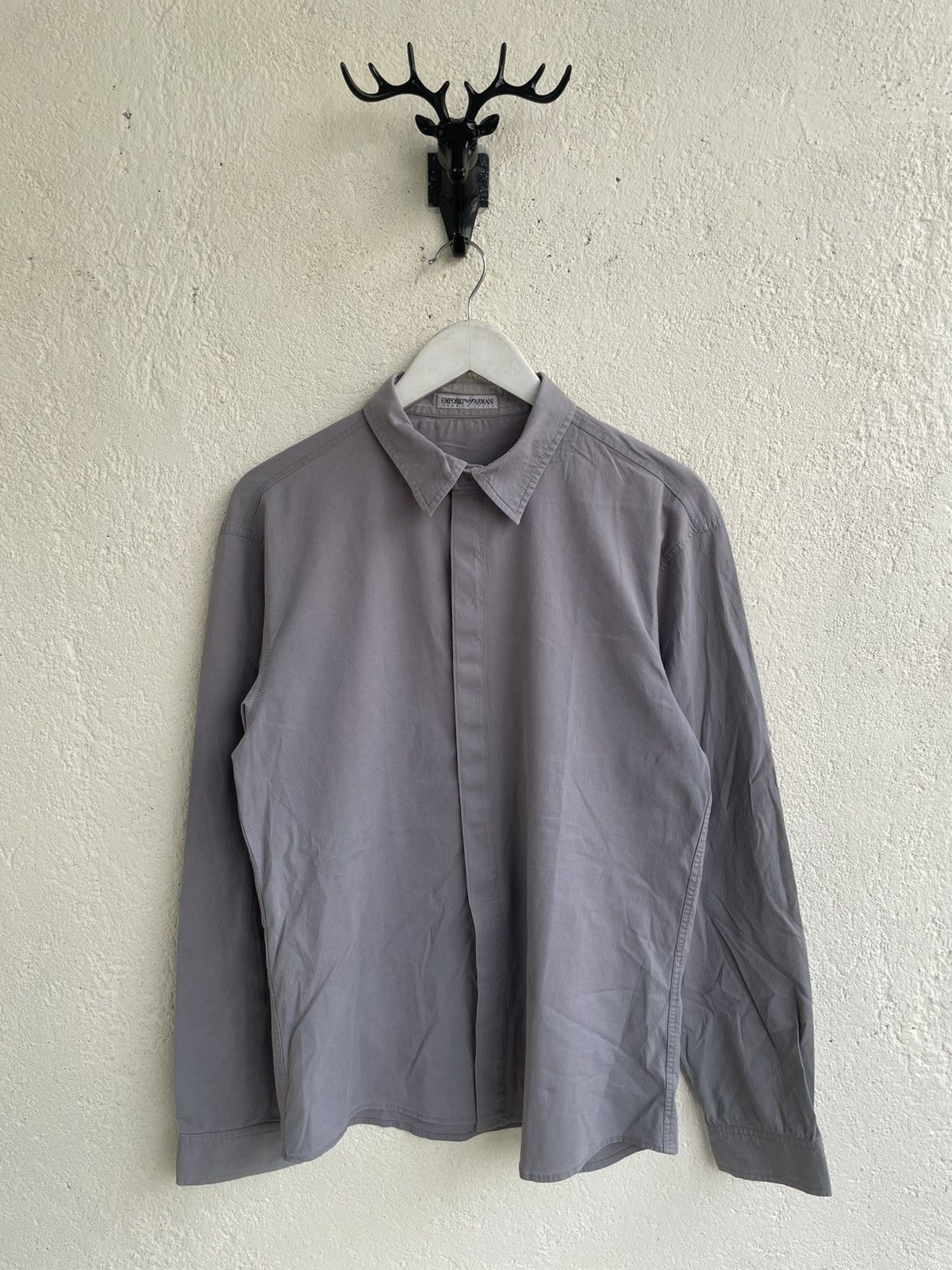 Hysteric Glamour 2000s Emporio Armani Hidden Velcro Button Up Shirt y’s Japan Size US M / EU 48-50 / 2 - 1 Thumbnail