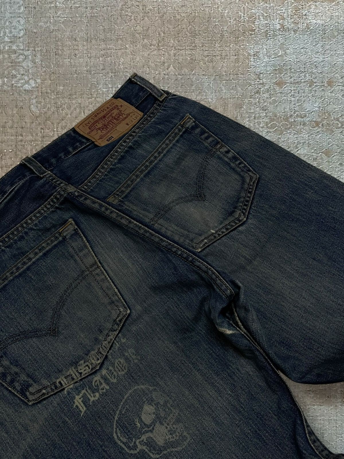Levi's Vintage Clothing Vintage 1990s Designer Levis 501 Skull Distressed Denim Size US 31 - 16 Thumbnail