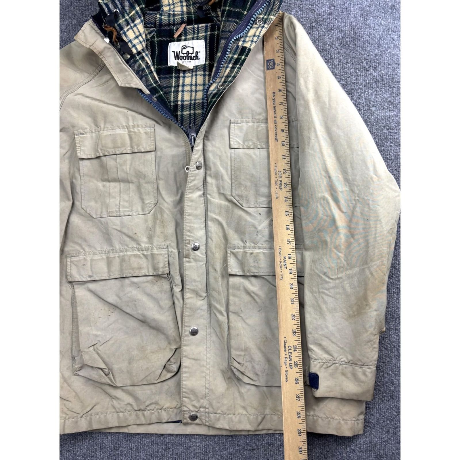 Vintage VINTAGE Woolrich Jacket Mens Medium Tan Hooded Wool Lined Parka Made USA 80s Size US M / EU 48-50 / 2 - 5 Thumbnail