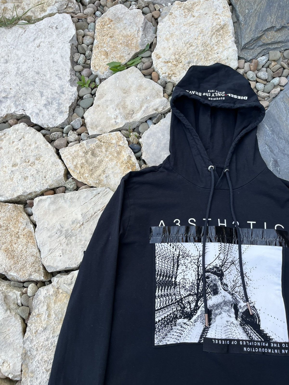 Diesel Diesel long sleeve light hoodie psycho a3sth3tic patchwork Size US L / EU 52-54 / 3 - 4 Thumbnail