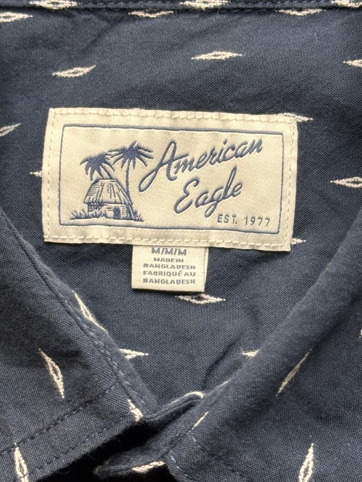 American Eagle Outfitters American Eagle Men's Med Navy AOP SS Shirt [726] Size US M / EU 48-50 / 2 - 4 Thumbnail