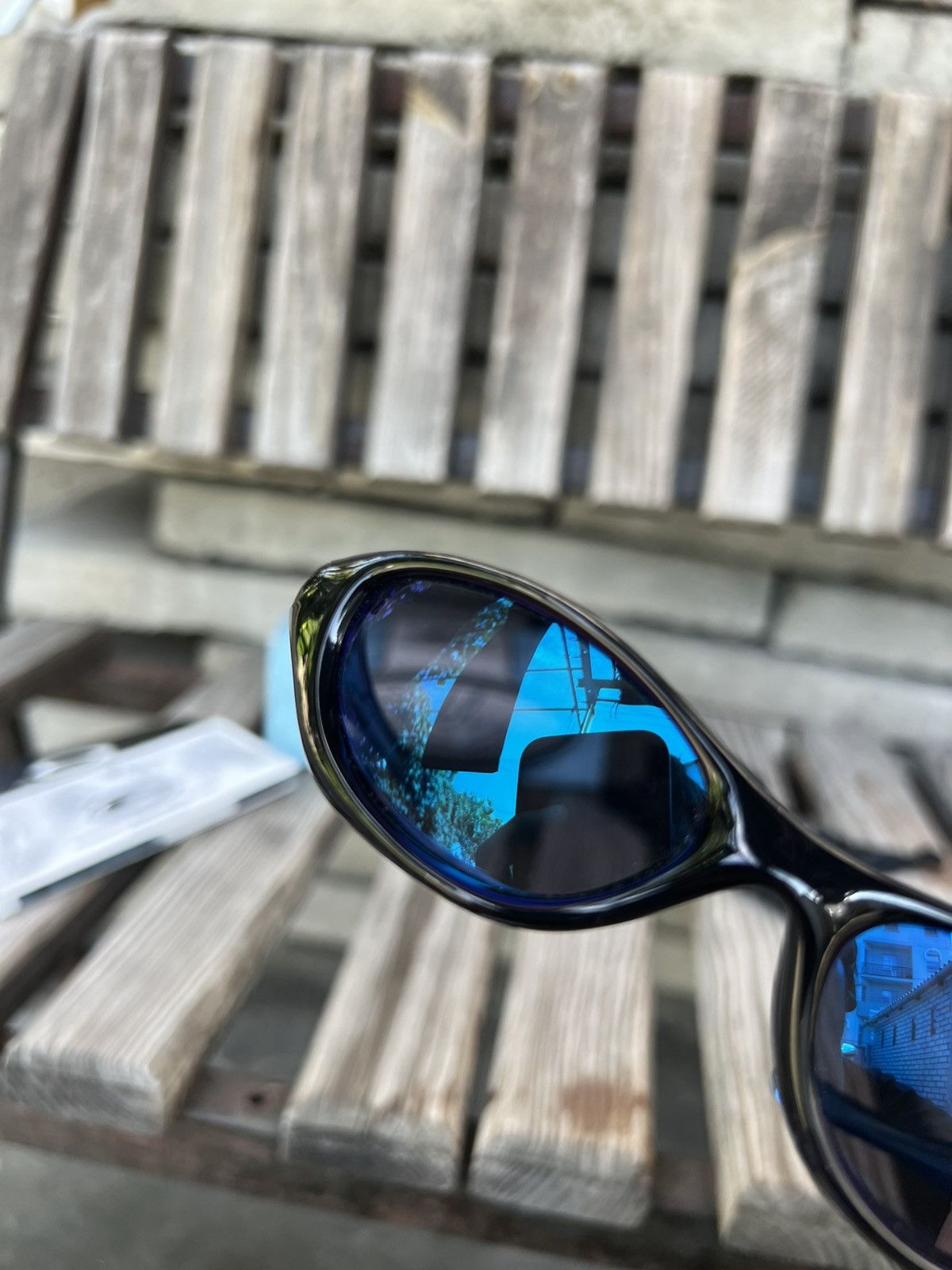Oakley Oakley Pocket Polished Black w/ OO Blue software sunglasses Size ONE SIZE - 9 Thumbnail
