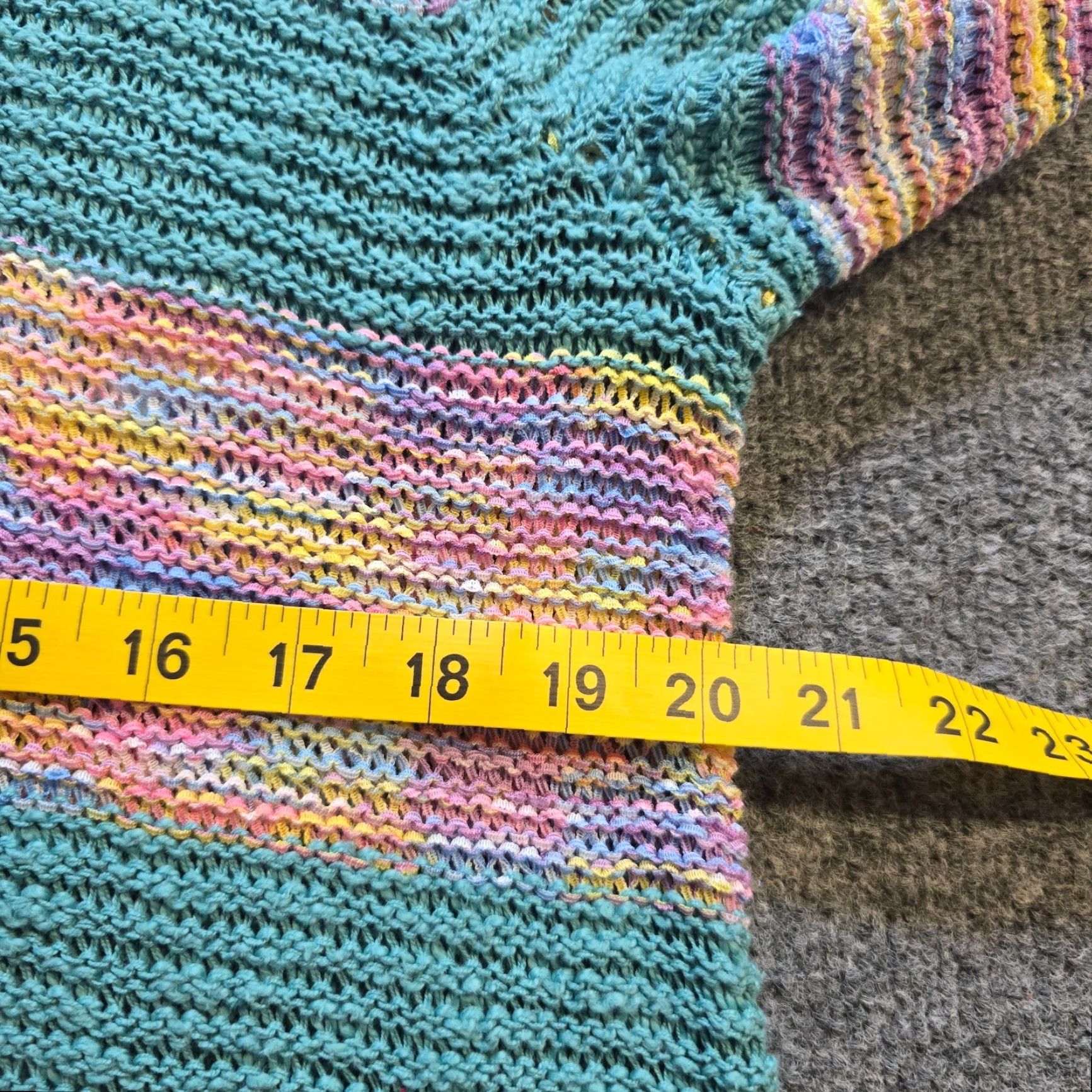 Soft Surroundings Soft Surroundings Sweater Top Womens 1X Green Pink Striped Chunky Knit Pullover Casual Sweater Womens 1X Green Pink Striped Chunky Knit Pullover Size XL / US 12-14 / IT 48-50 - 6 Thumbnail